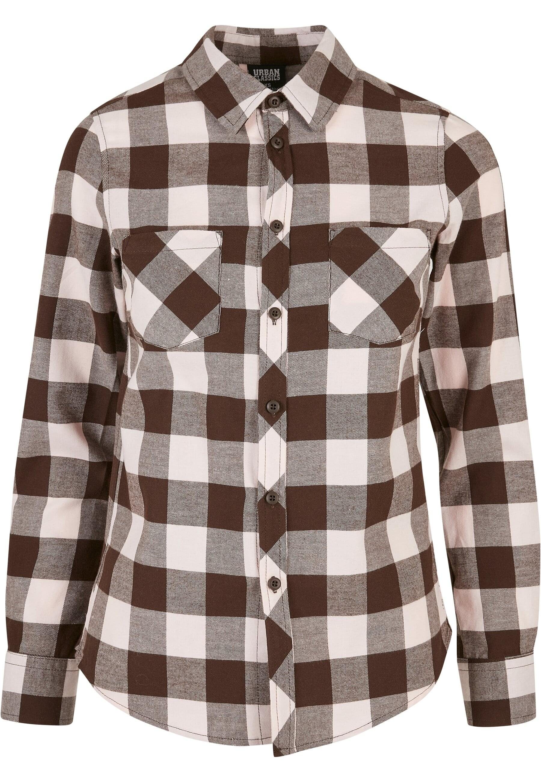 URBAN CLASSICS Langarmhemd Urban Classics Damen Ladies Turnup Checked Flanell Shirt (1-tlg)