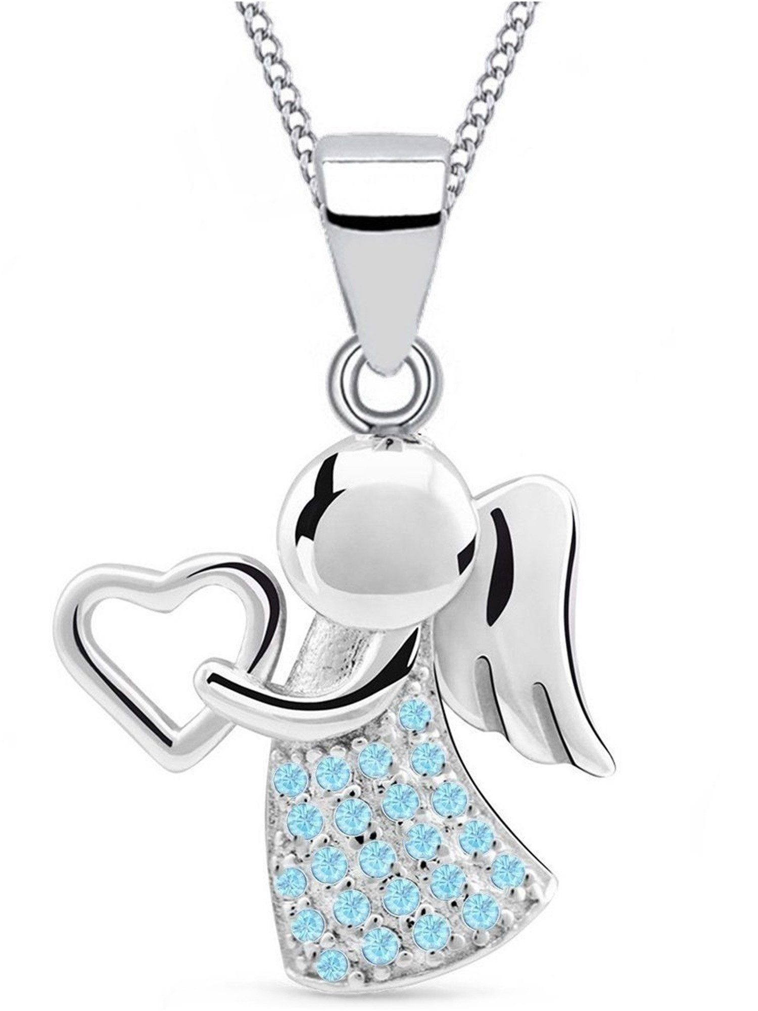 Goldene Hufeisen Engelanhänger Schutzengel Herz Zirkonia Anhänger mit Kette günstig online kaufen