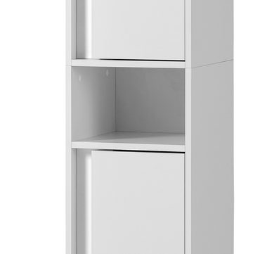 Lomadox Hochschrank DERIO-80 Badezimmerschrank Badezimmerschrank Schrank modern in mattem Weiß