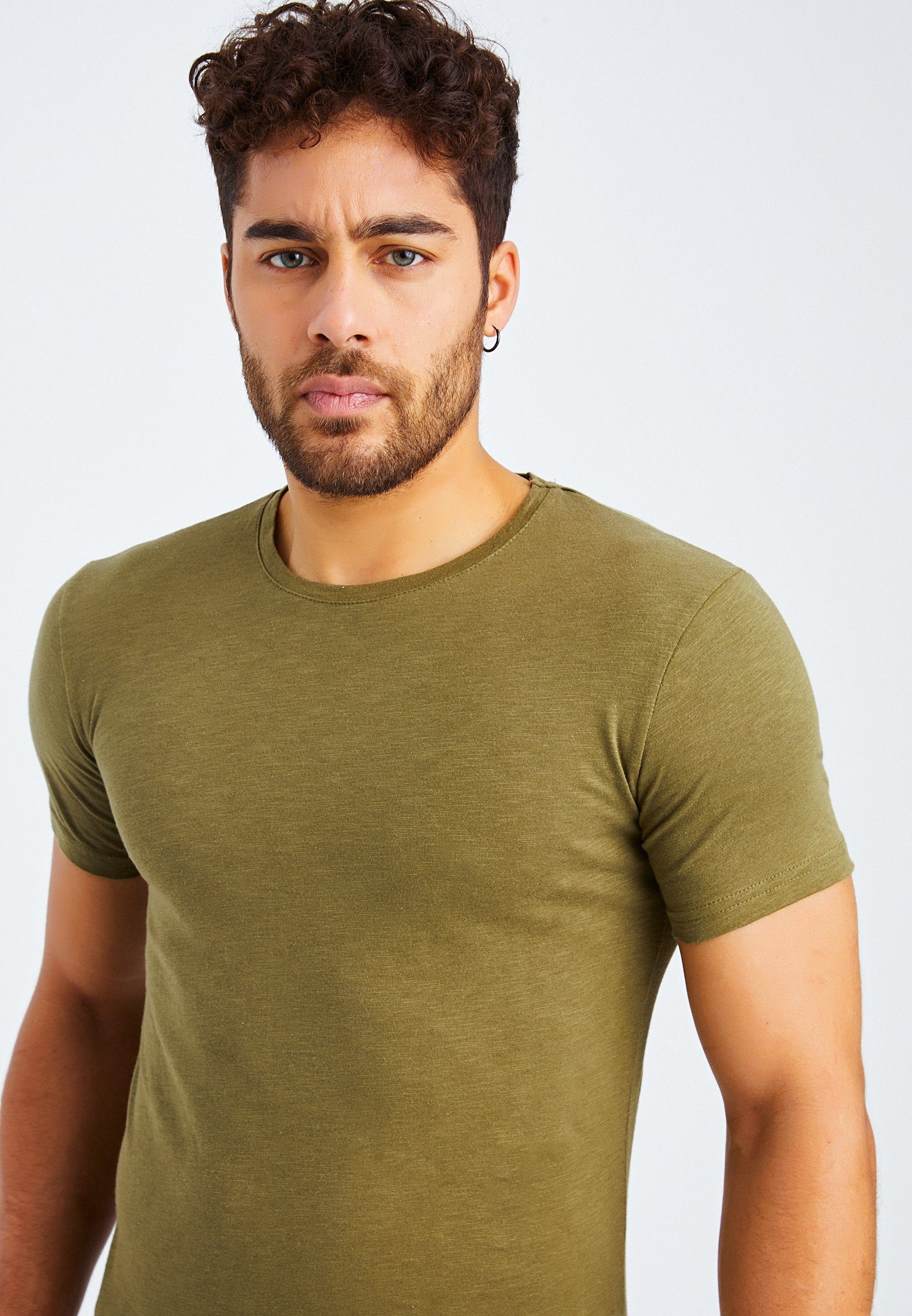 Nelson khaki Rundhals LN-8331 T-Shirt T-Shirt Herren Leif