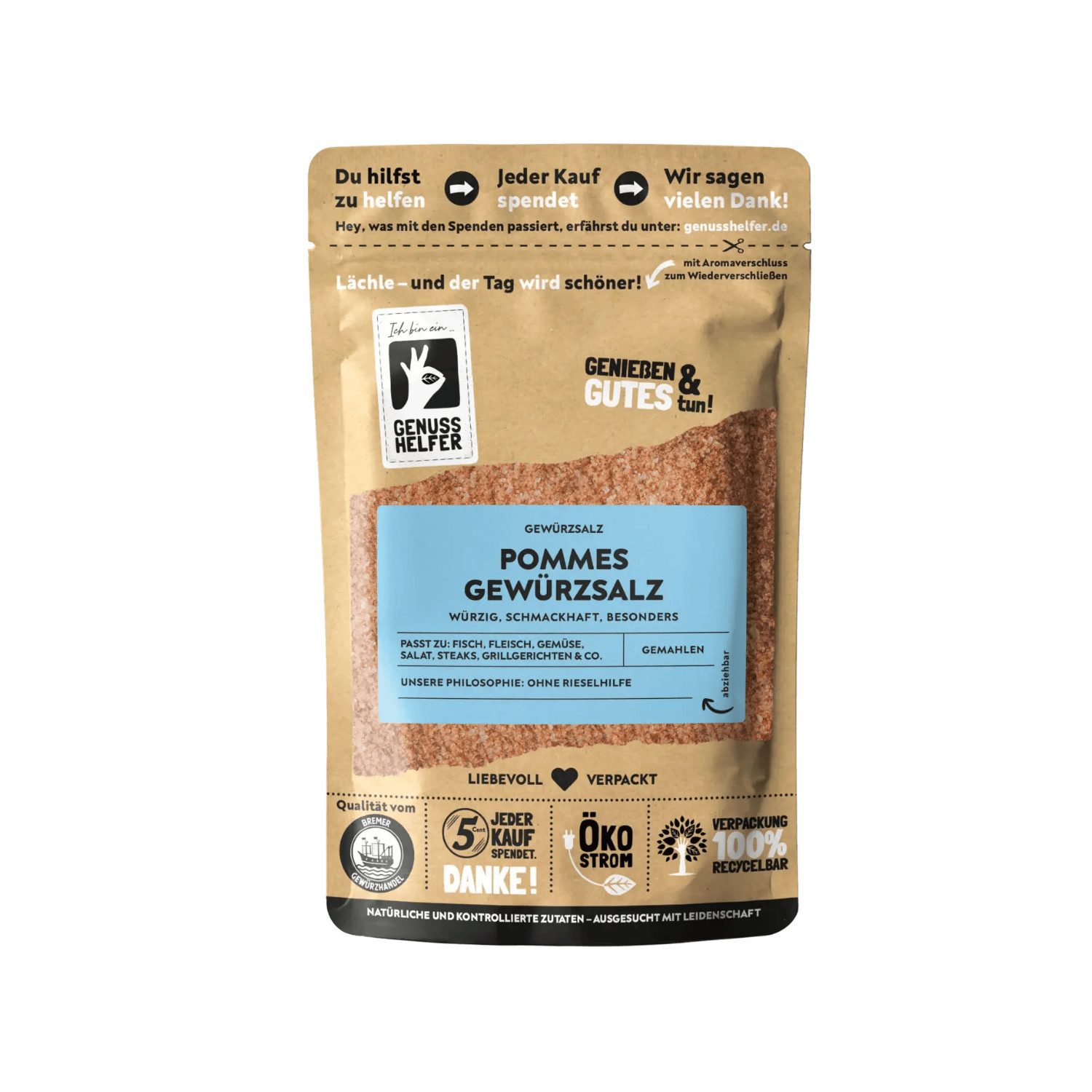 Bremer Gewürzhandel Gewürz Pommes Gewürzsalz, Salzen DaLuxe, 180 g