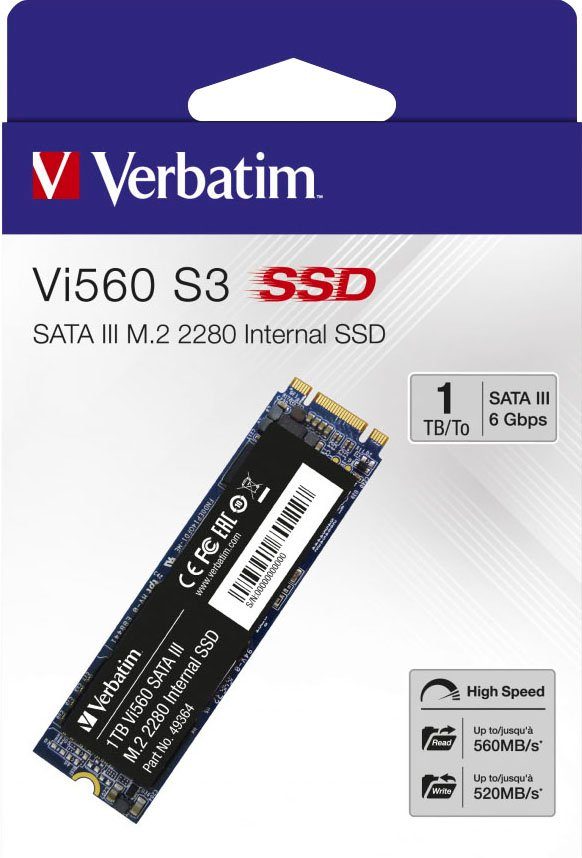 Verbatim Vi560 S3 M.2 interne 520 SSD Schreibgeschwindigkeit 560 (1 MB/S MB/S TB) Lesegeschwindigkeit