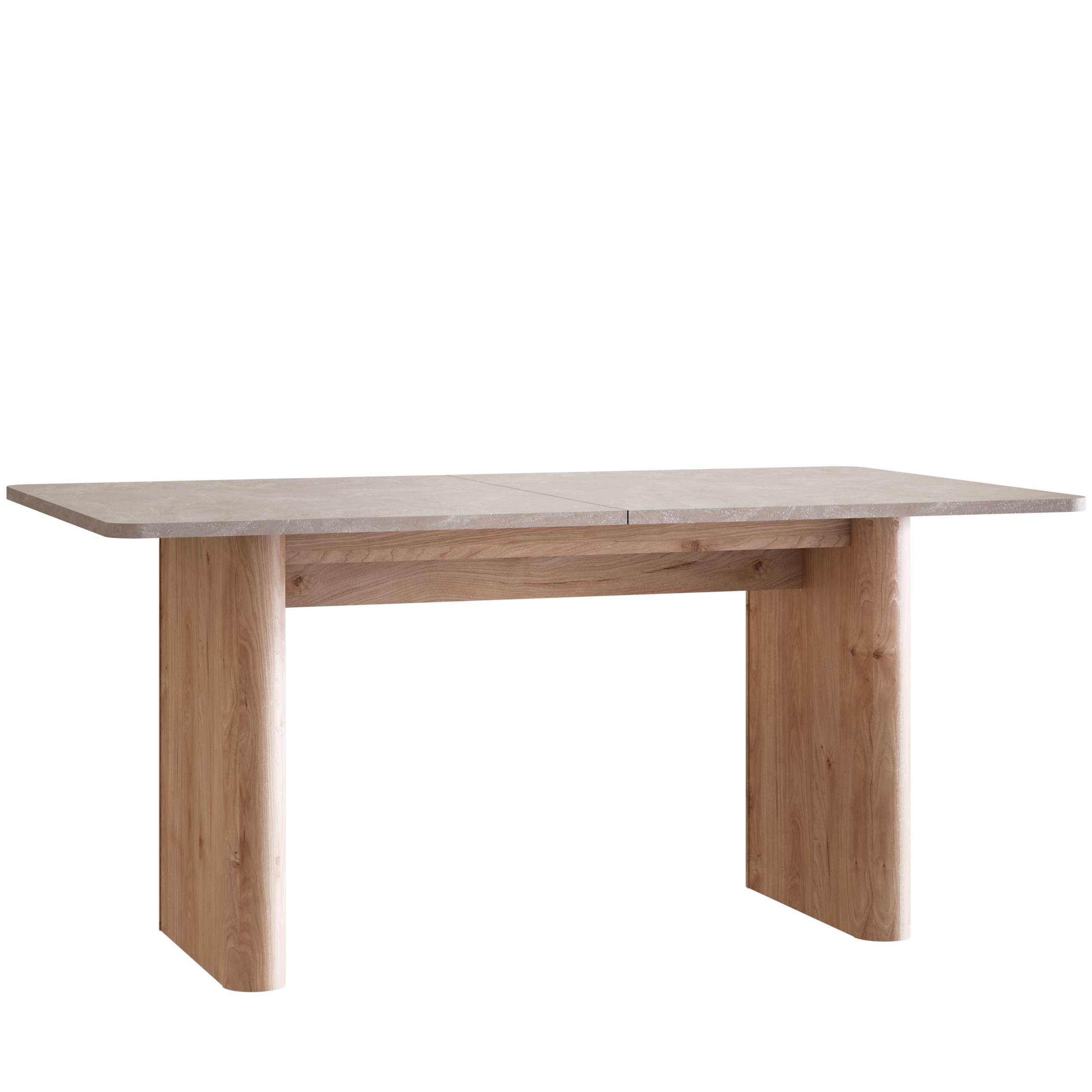 Newroom Esstisch Vilo, ausziehbar bis 200cm Sandstein Helle Eiche Küchentis günstig online kaufen