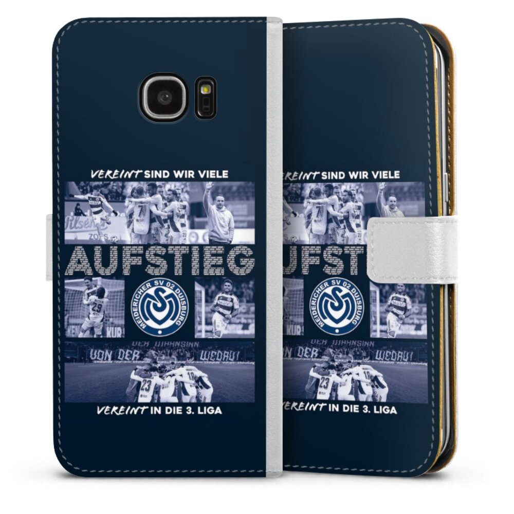 DeinDesign Handyhülle MSV Duisburg Aufstieg Offizielles Lizenzprodukt, Samsung Galaxy S7 Edge Hülle Handy Flip Case Wallet Cover