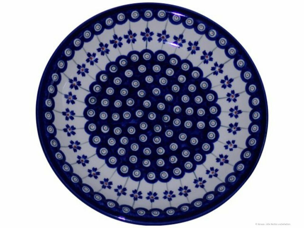 Bunzlauer Keramik Speiseteller Flacher Teller Ø24cm Essteller, Servierteller, Keramikteller Dekor166a