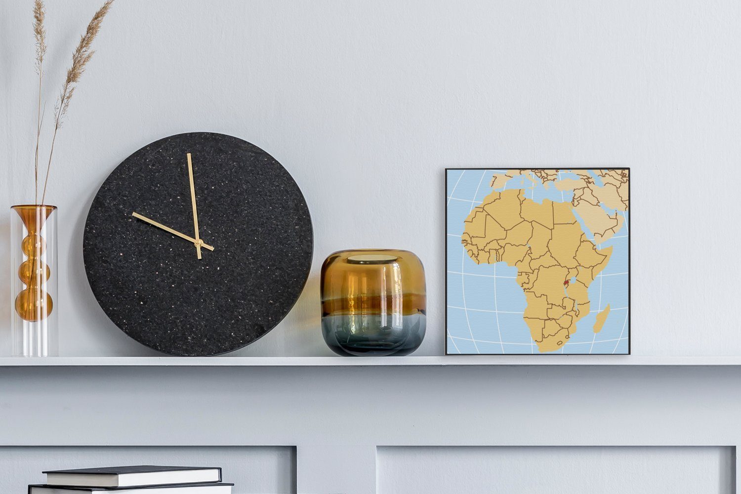 OneMillionCanvasses® Leinwandbild Illustration einer Karte Wohnzimmer (1 Bilder von Afrika, in St), Ruanda Schlafzimmer Leinwand für