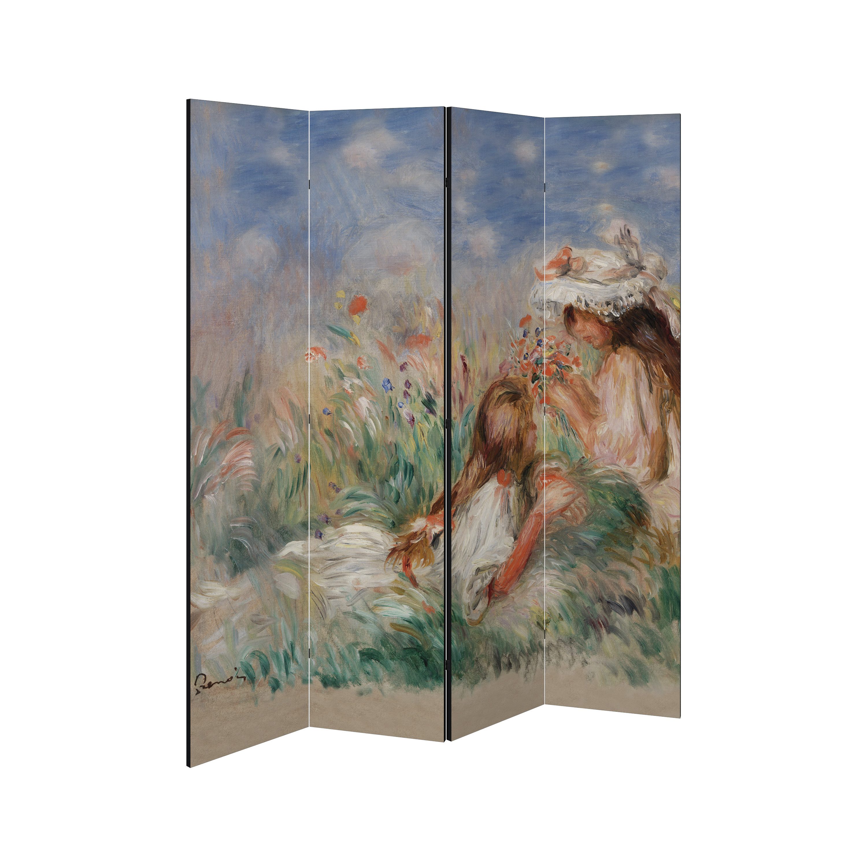 SPACEREBELS Paravent GIRLS IN THE GRASS (1 St), Raumteiler mit 4 Paneelen, einseitig bedruckt, 152 x 168 cm