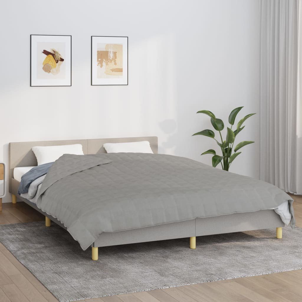 vidaXL Bettüberwurf Gewichtsdecke Grau 220x230 cm 15 kg Stoff
