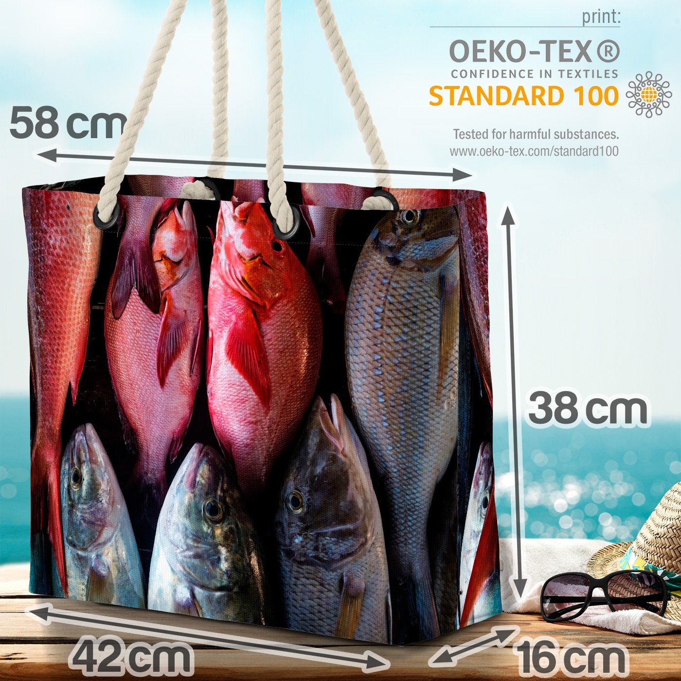 Markt Strandtasche Essen Rezept VOID Frische Fische Frische K Küche Fische (1-tlg), Kochen Markt