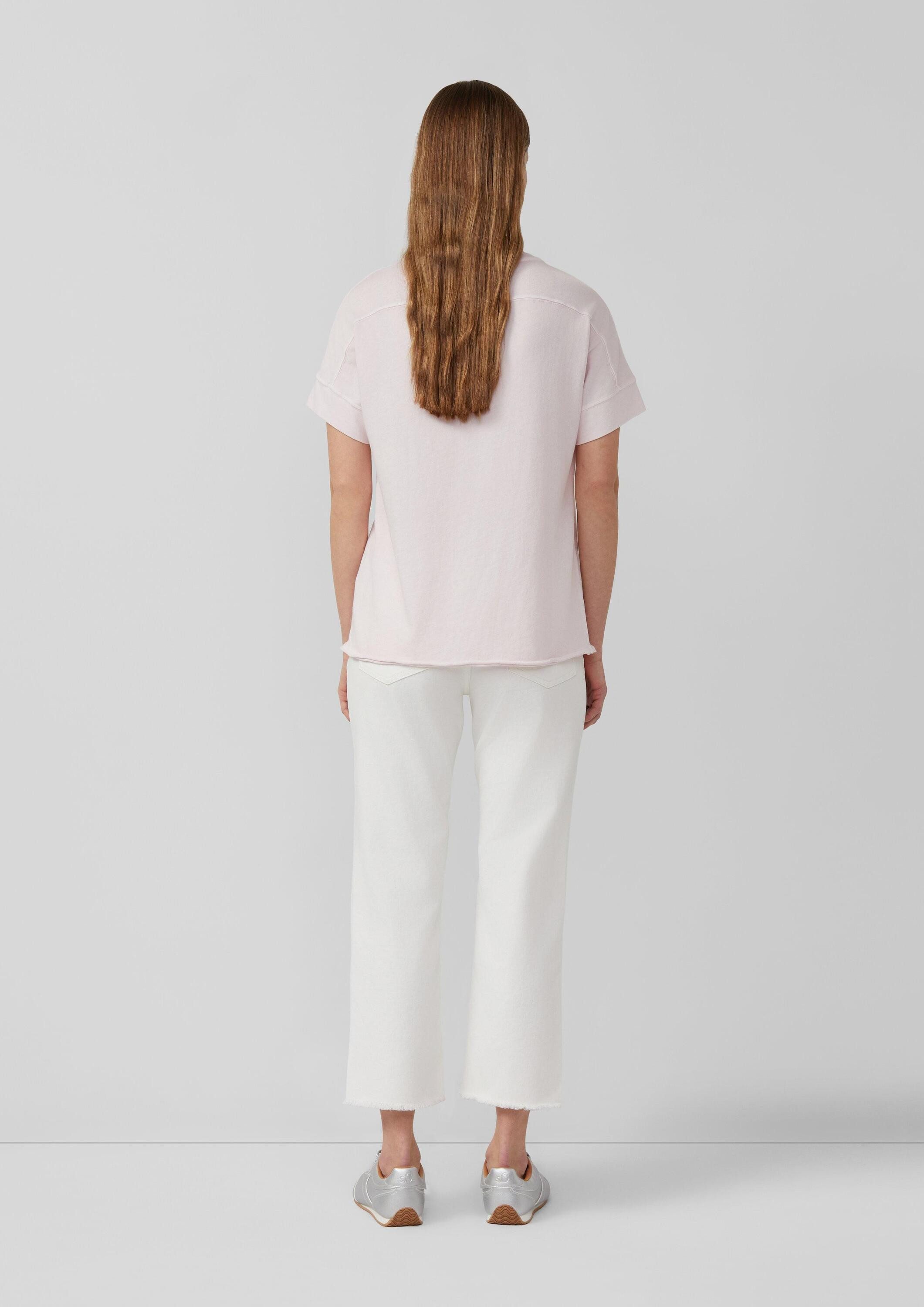 s.Oliver Kurzarmshirt T-Shirt T-Shirt im Relaxed Fit mit Garment Dye und offenem Saum
