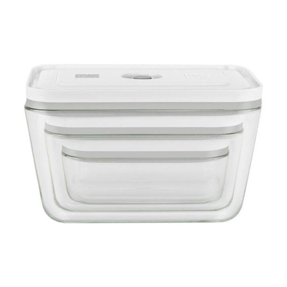 Zwilling Vakuumbehälter Vakuum-Boxen 3er-Set Fresh & Save weiß, Borosilikatglas, BPA frei, Kunststoff, Silikon, (Set, 3-tlg), Vakuum-Boxen, 3-tlg., Borosilikatg – Bild 3 von 5