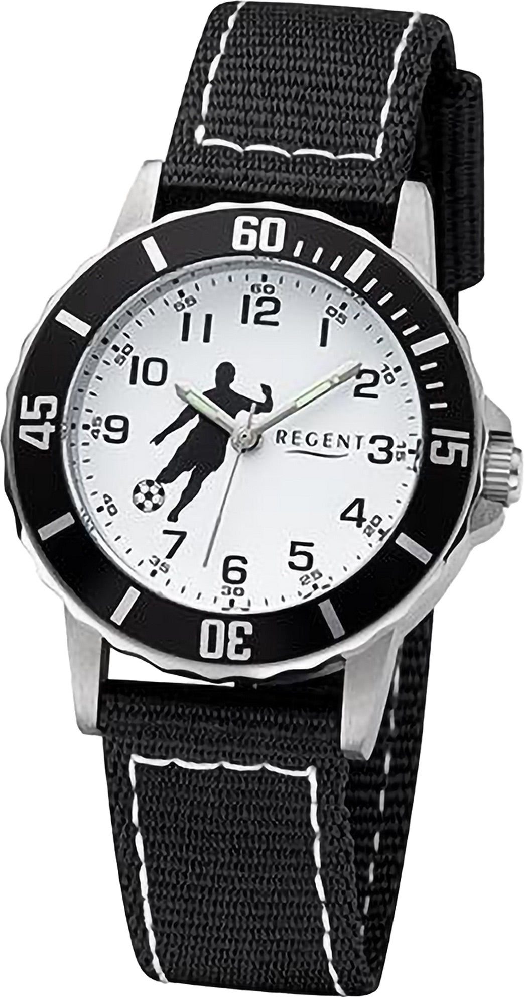 Regent Quarzuhr Regent Damen Armbanduhr Analog, (Analoguhr), Damen Armbanduhr rund, extra groß (ca. 32mm), Textilarmband