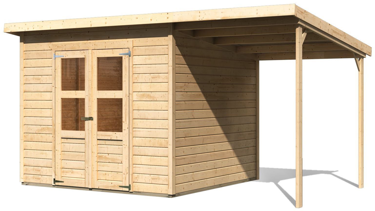 KONIFERA Gartenhaus Akamaru 6, BxT: 415x265 cm, (Set), inkl. Anbaudach