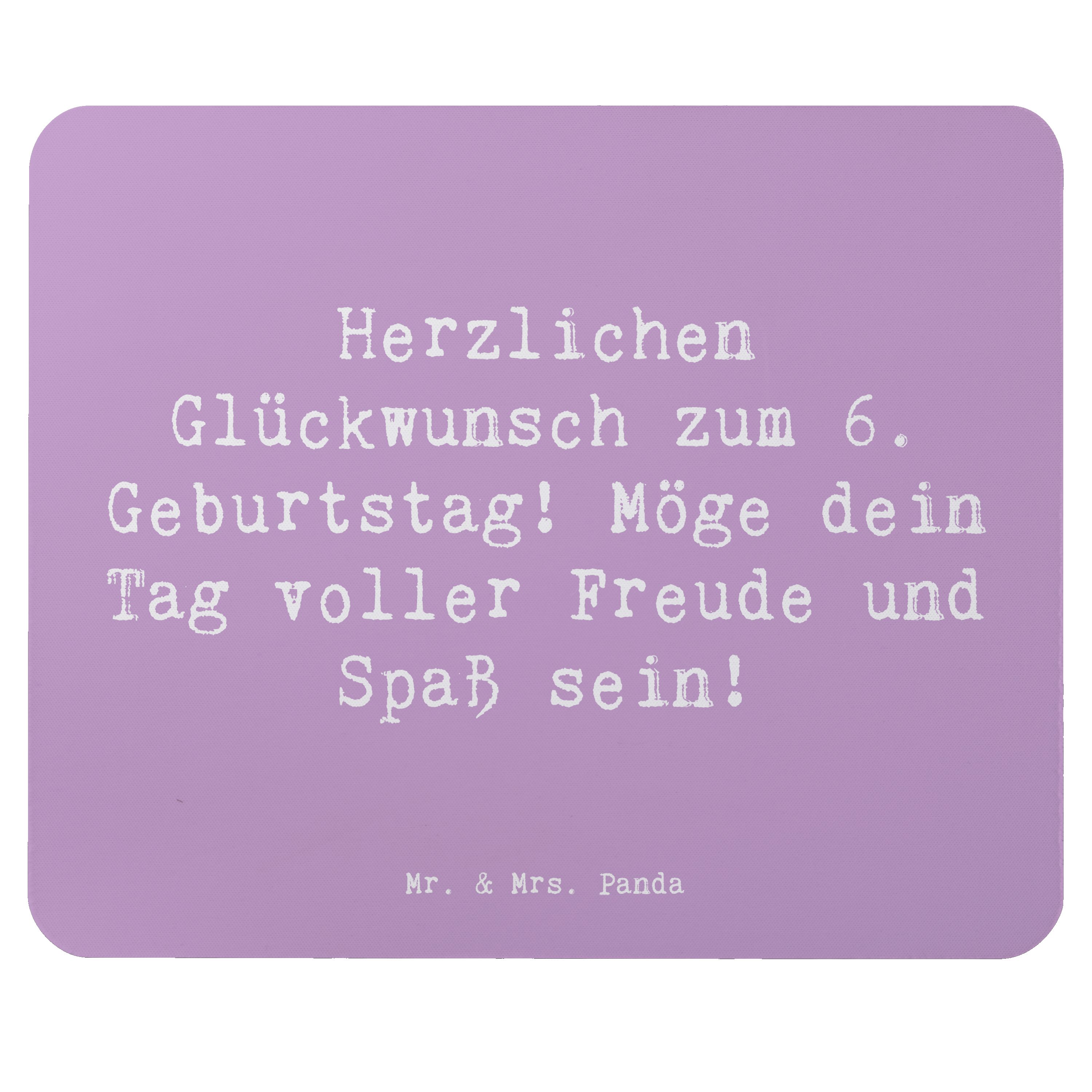Mauspad Spruch 6. Geburtstag Freude - Lavendeltraum - Geschenk, unvergesslich