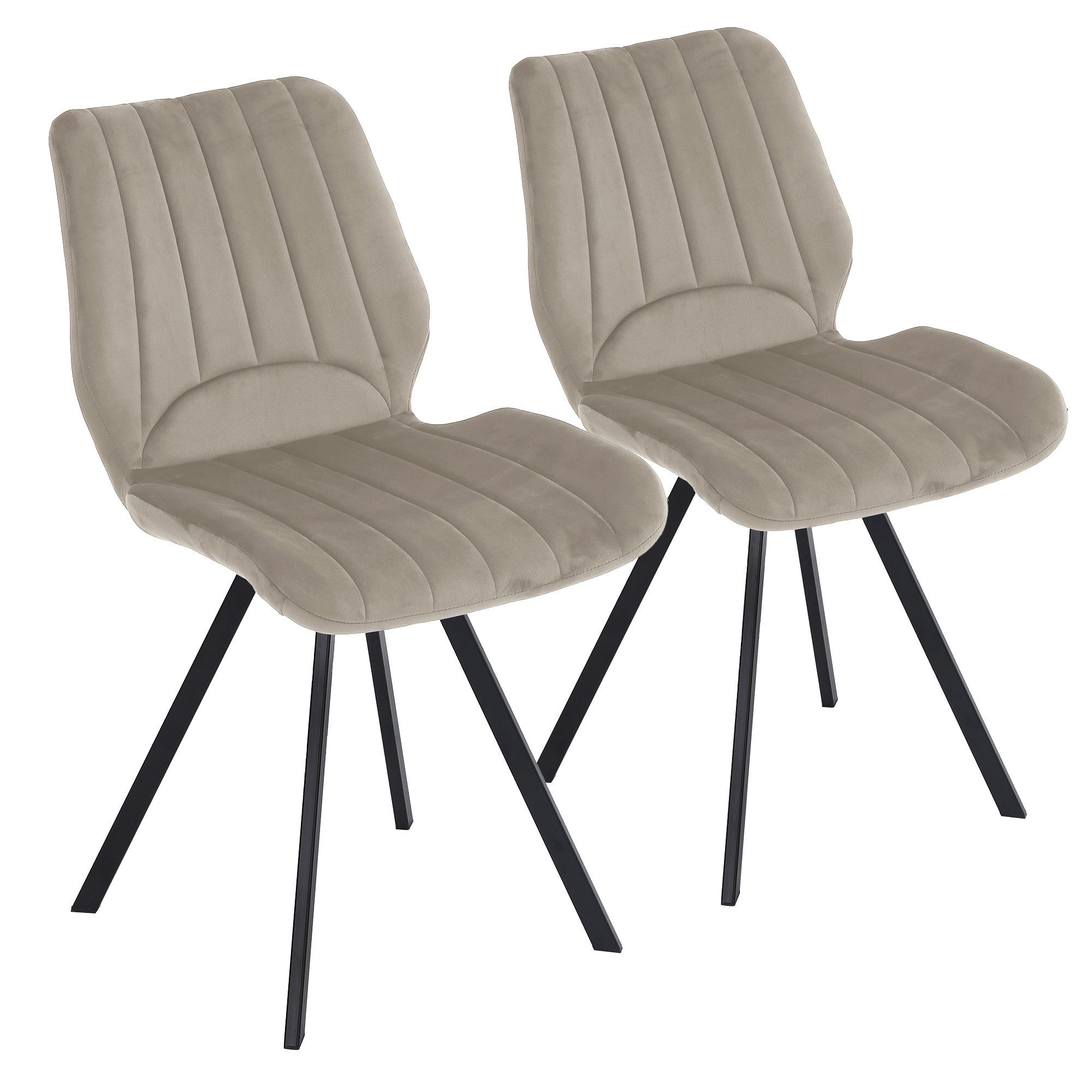 TRISENS Esszimmerstuhl Chloe (1er, 2er, 3er oder 4er Set, 2 St), Essstuhl mit der gepolsterten Sitzfläche Küchenstuhl in Samt-Optik