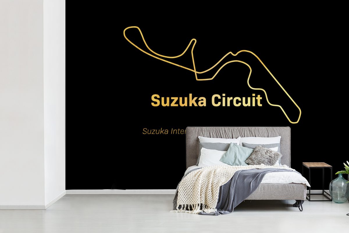 MuchoWow Fototapete Suzuka - Formel 1 Wallpaper St), Wohnzimmer, Matt, - bedruckt, Kinderzimmer, Rennstrecke, Vinyl Schlafzimmer, für Tapete (6