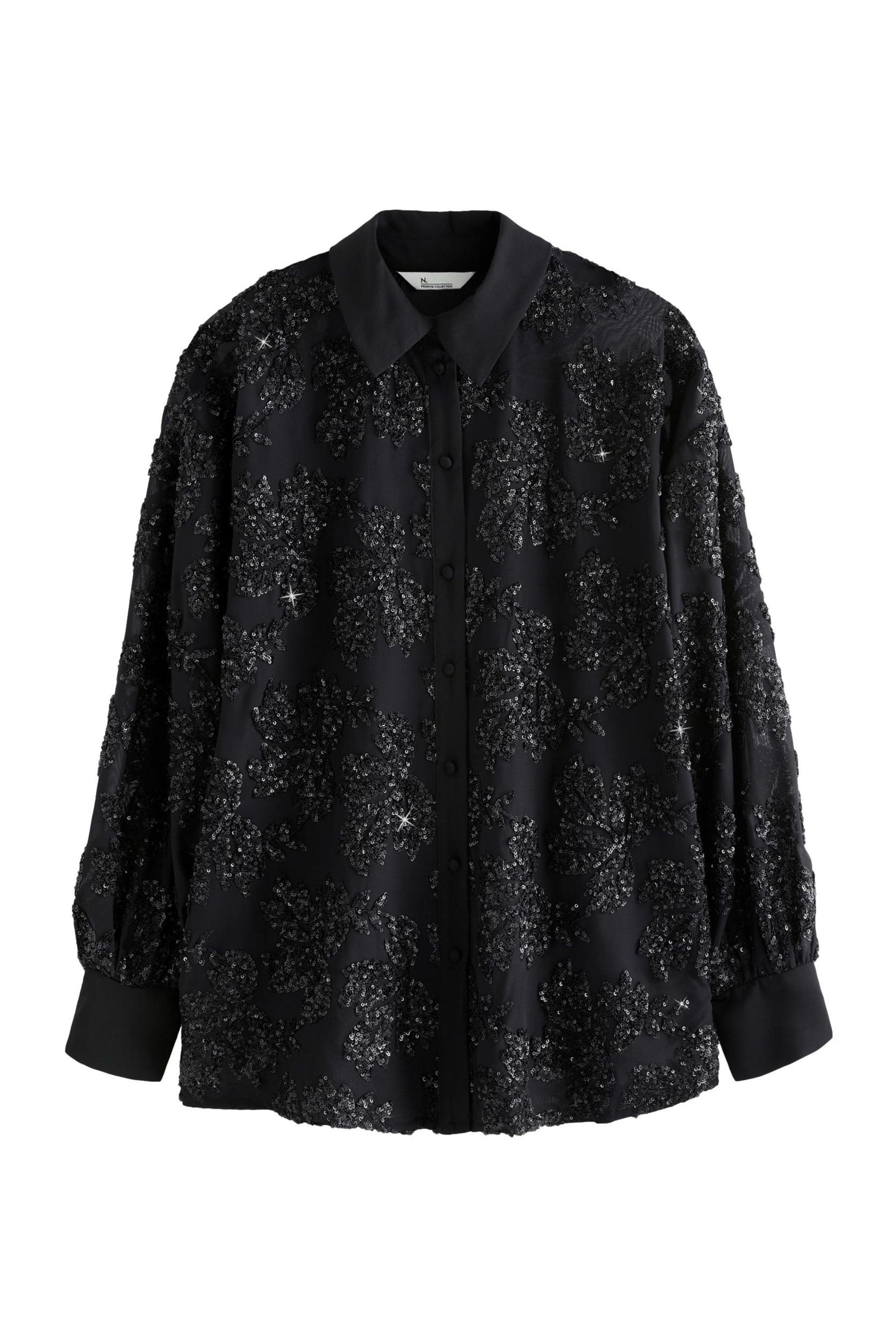 Next Langarmhemd Transparente Bluse mit Pailletten günstig online kaufen
