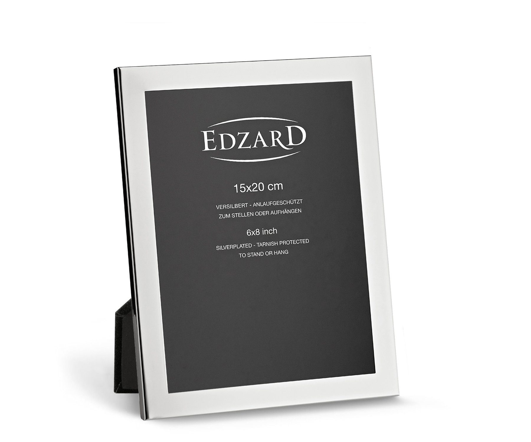 EDZARD Bilderrahmen Prato, versilbert und anlaufgeschützt, für 15x20 cm Bilder – Fotorahmen | Einzelrahmen