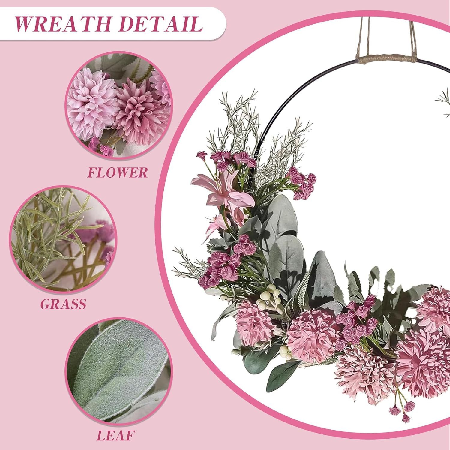 Kaket Dekokranz Künstliche Blumen Orchidee Kranz,Türkranz Frühling,Garten Dekor