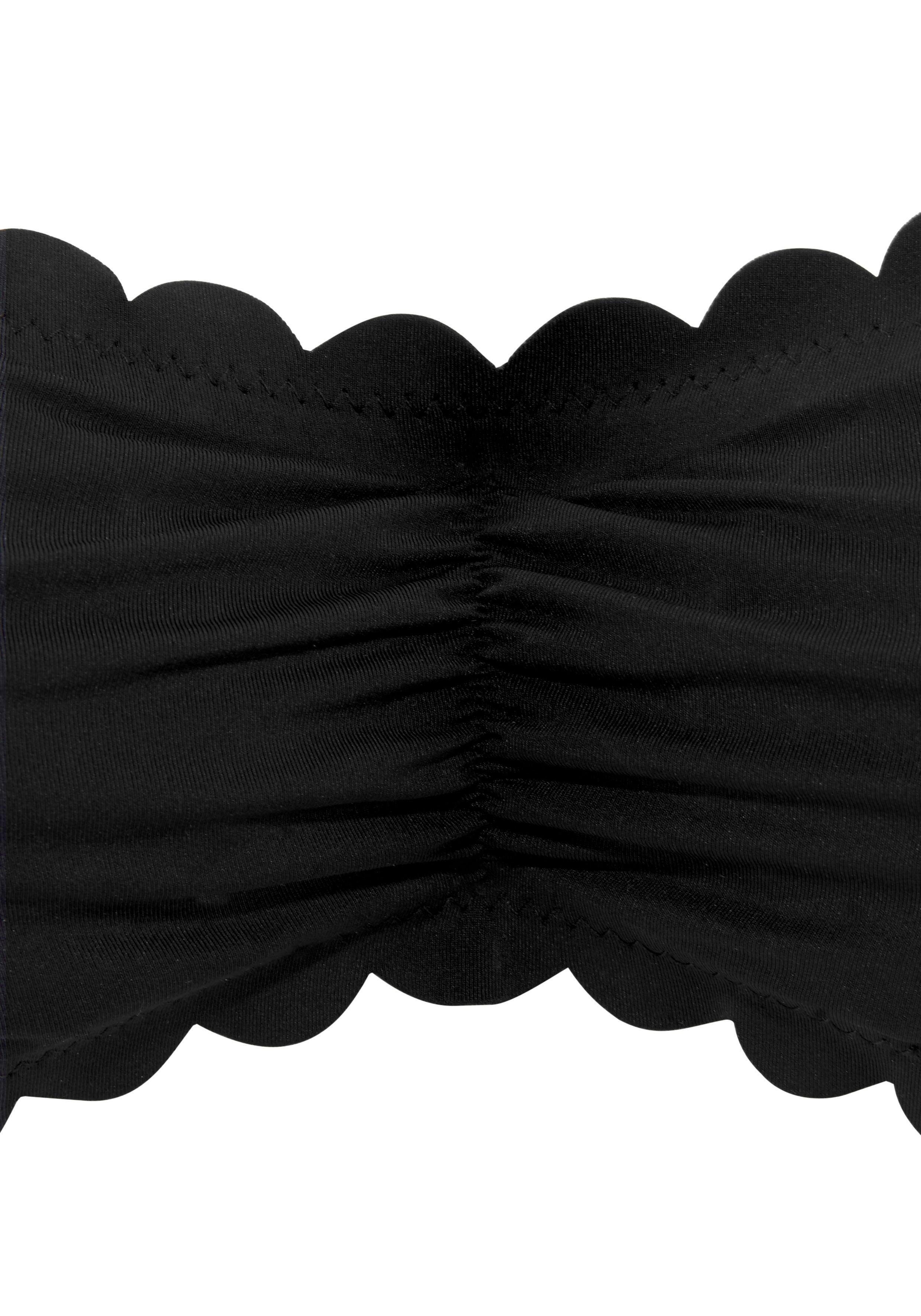 LASCANA Bandeau-Bikini-Top Scallop, mit gelaserter Wellenkante