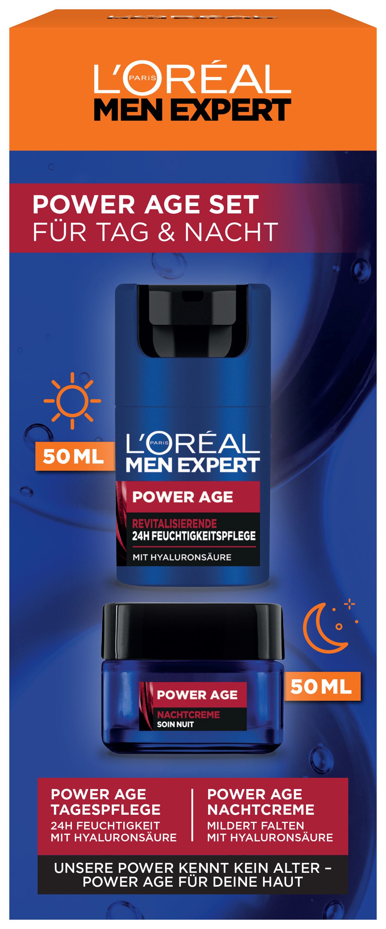 L'ORÉAL PARIS MEN EXPERT Gesichtspflege-Set L'Oréal Men Expert Power Age Set: Feuchtigkeitspflege & Nachtcreme