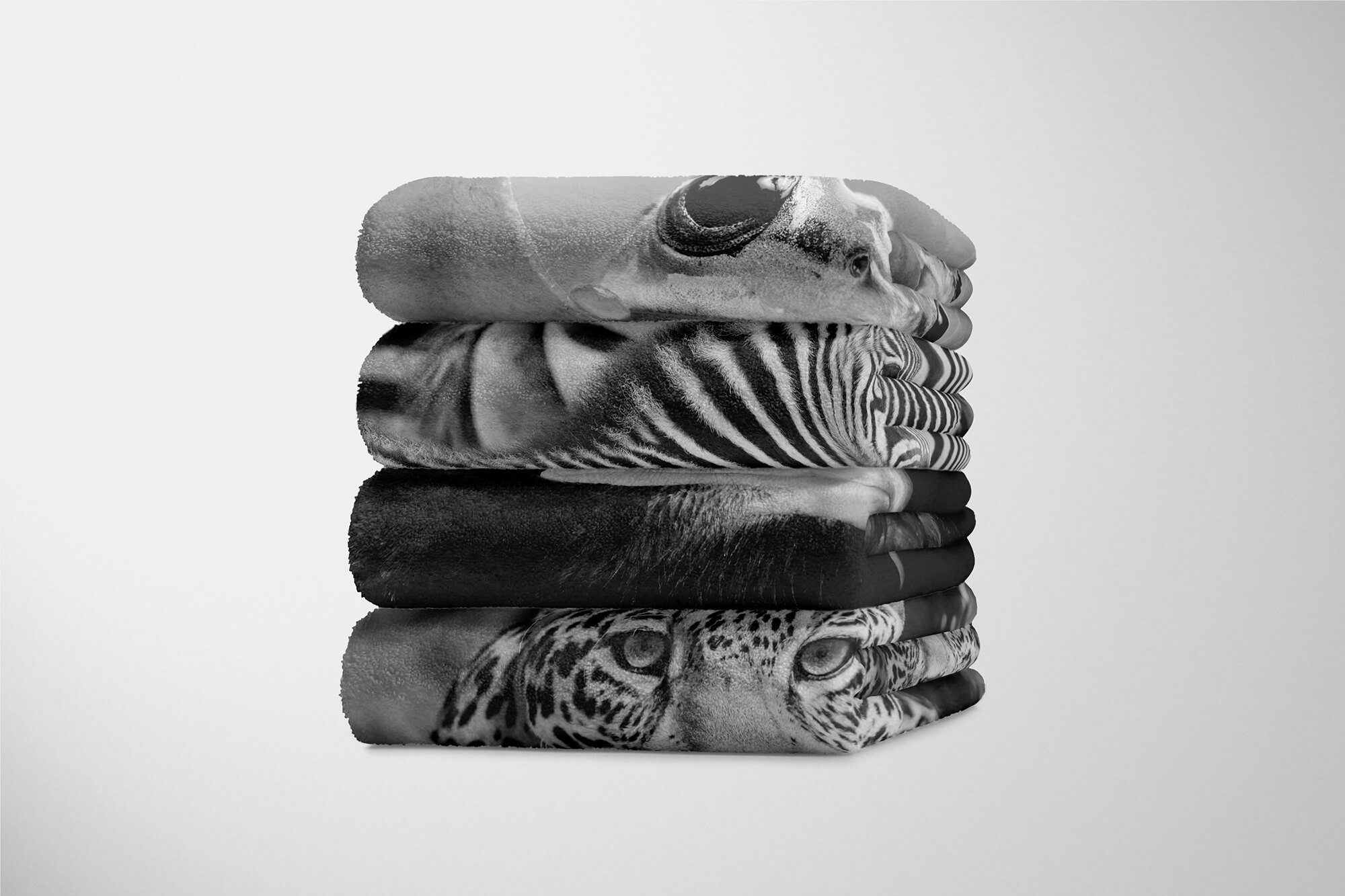 Art Handtuch mit Schwarz Kuscheldecke Tiermotiv Saunatuch Sinus Handtücher Baumwolle-Polyester-Mix Weiß, Adler Handtuch (1-St), Strandhandtuch