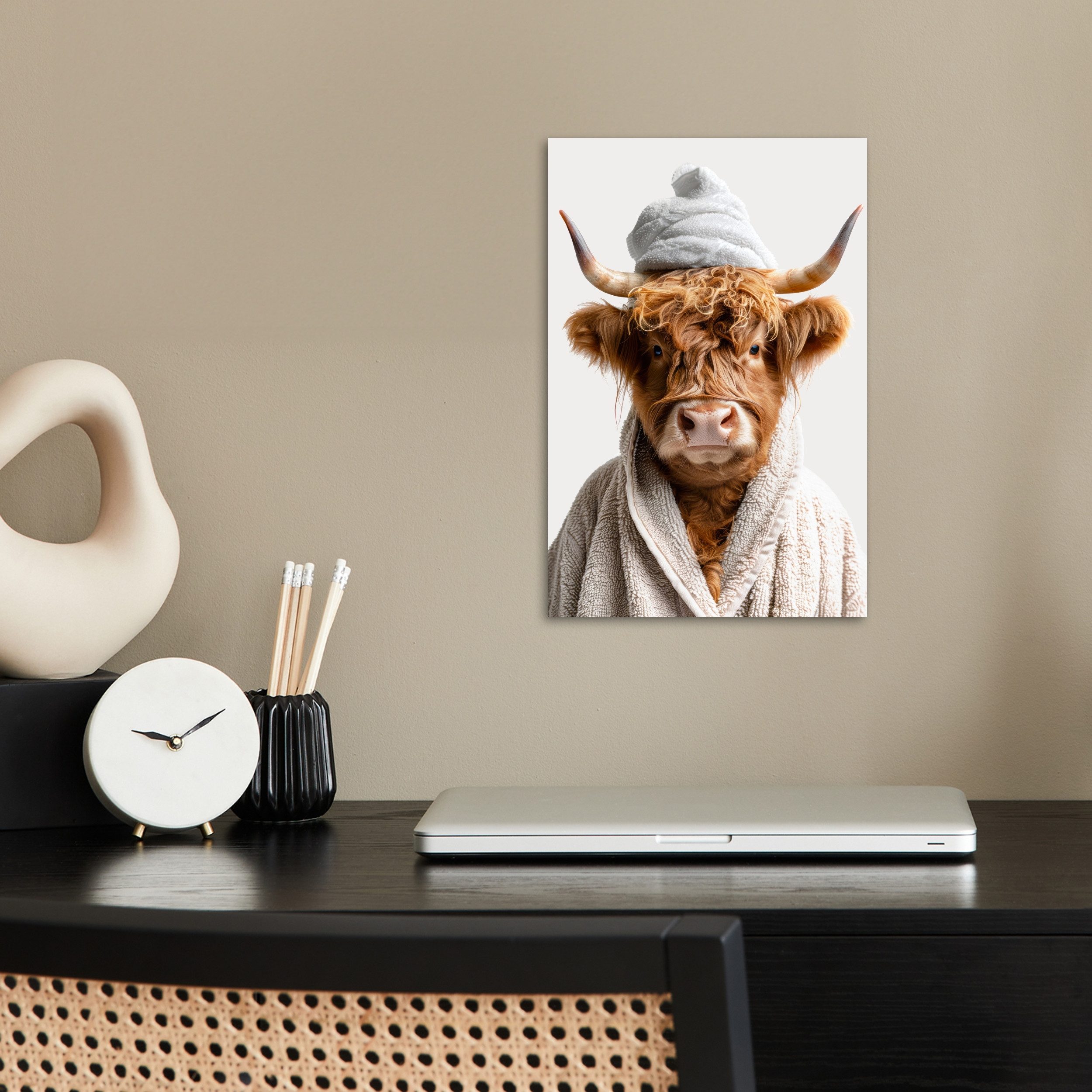 MuchoWow Poster Schottischer Highlander - Bademantel günstig online kaufen