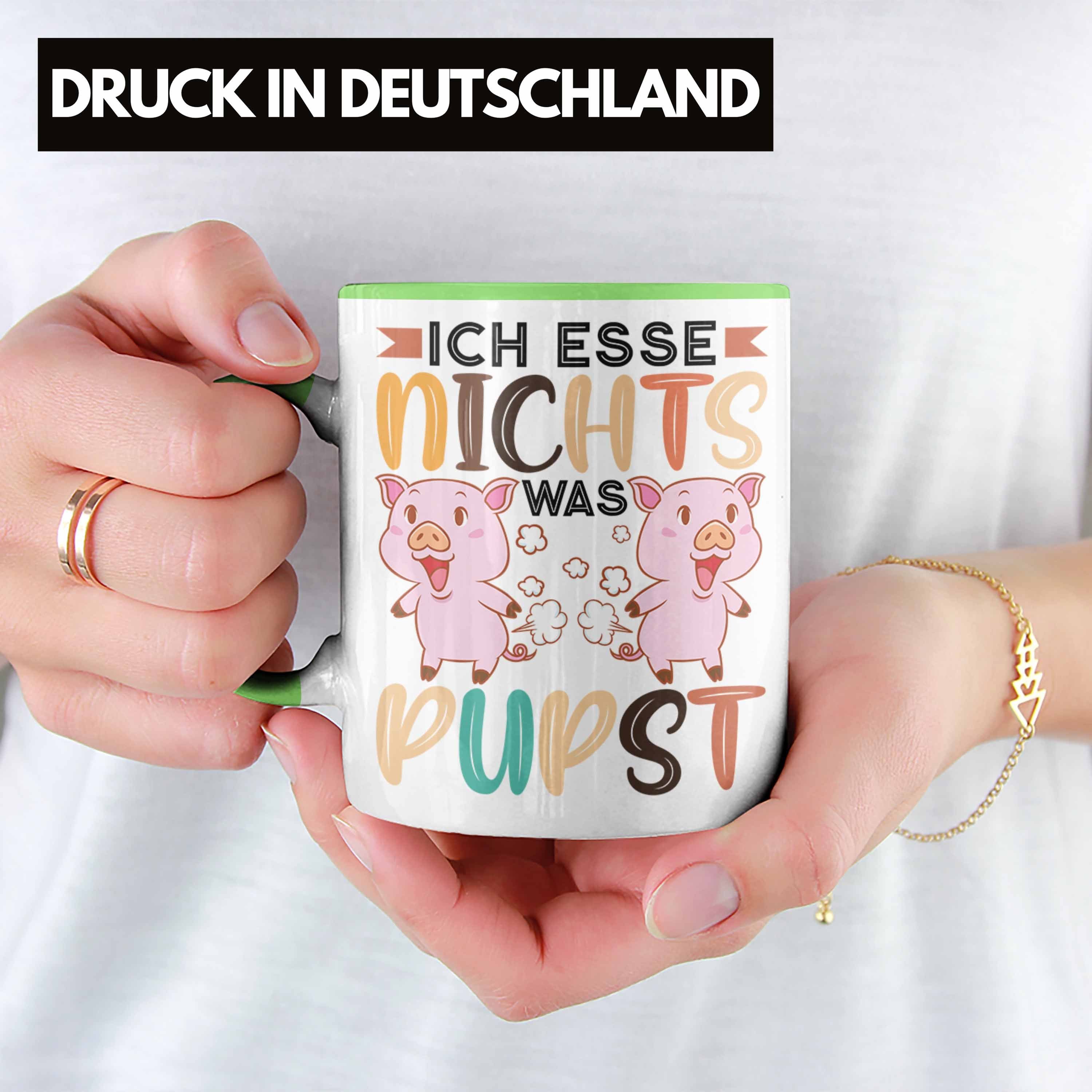 Pupst Trendation Geschenkidee Tasse Geschenk Spruch Grün Nichts Lustiger Ich Vegan Vegane - Veganer Spruch Veganerin Tasse Was Trendation Lebensweise Esse