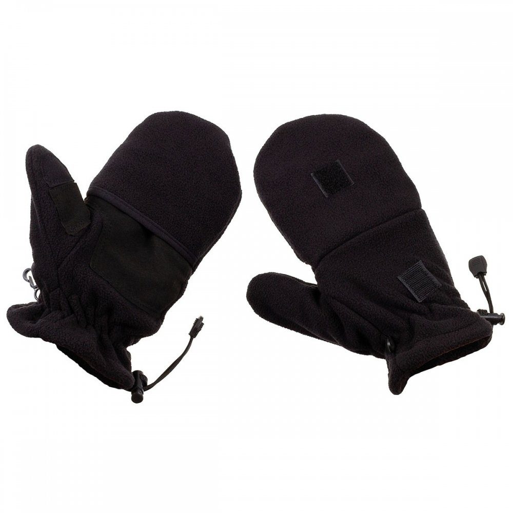 Fleecehandschuhe Fleece-Faust-Fingerhandschuhe, schwarz, mit Ausziehschlaufen - XXL