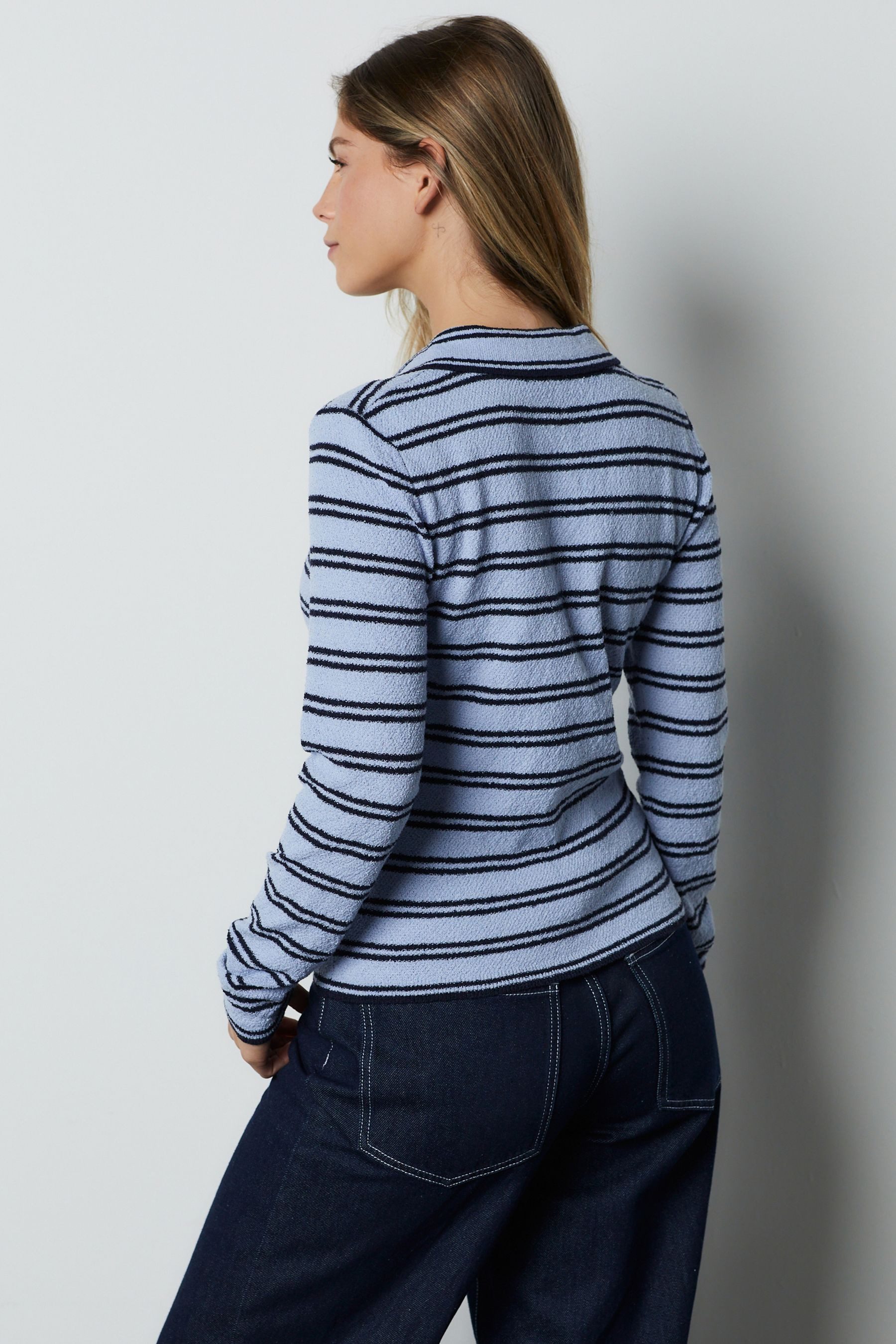 Next Blusenshirt Langärmeliges Polooberteil in Strickoptik (1-tlg) günstig online kaufen