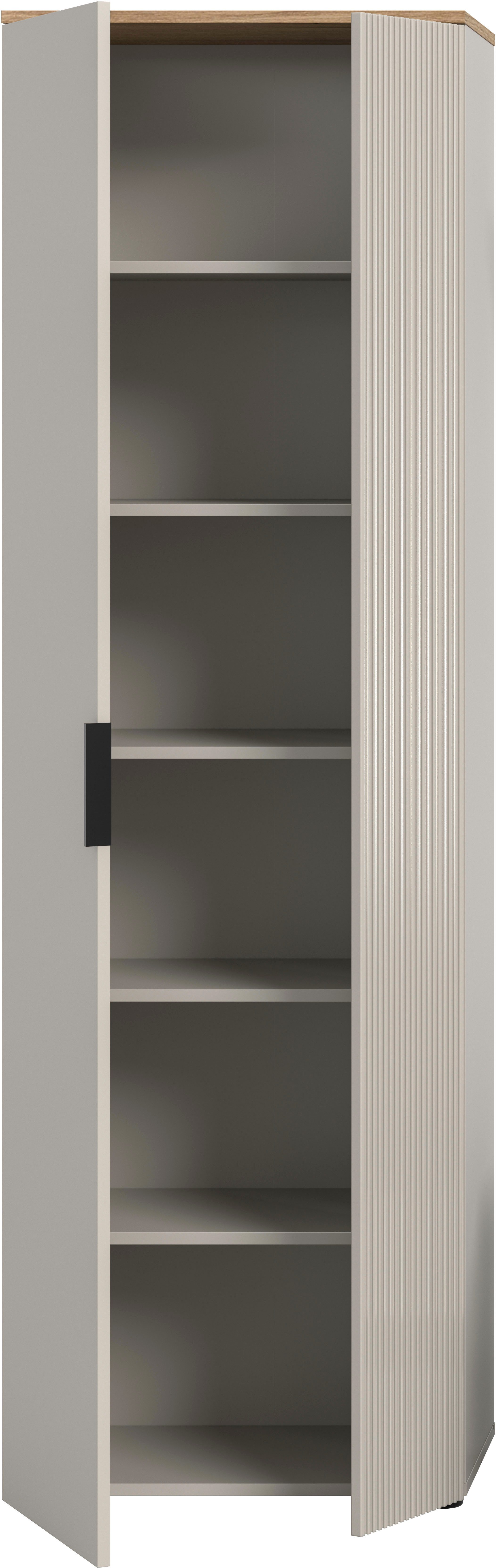 Home affaire Garderobenschrank EDIL, Höhe 190cm, 2 Türen, 5 Böden, 6 Fächer (moderne Farbkombination, Platz für ca. 18 Paar Schuhe) Kleiderschrank, Flurschrank, – Bild 4 von 5