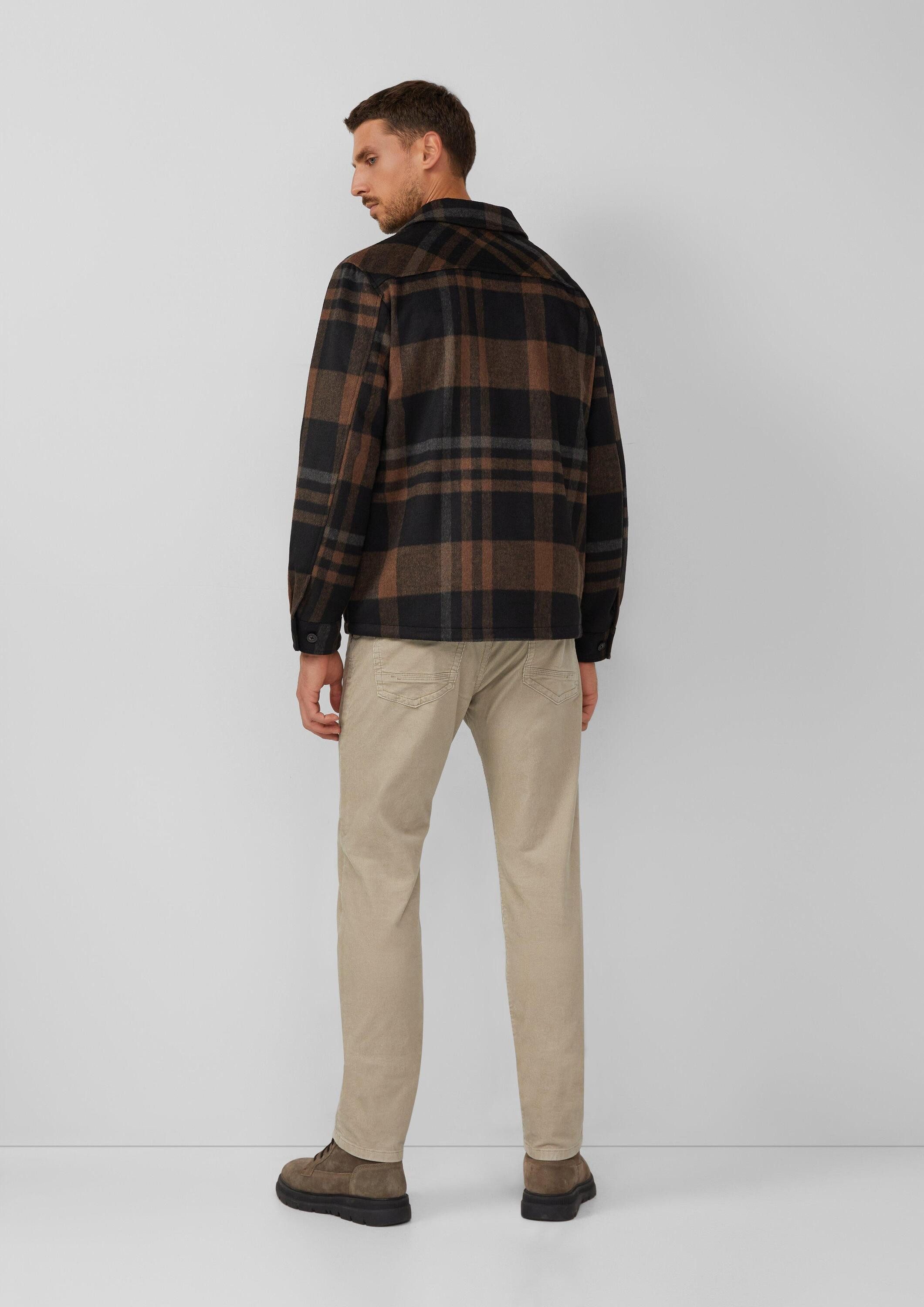 s.Oliver Hemdjacke Outdoor-Jacke Kariertes Overshirt mit seitlichen Eingrifftaschen