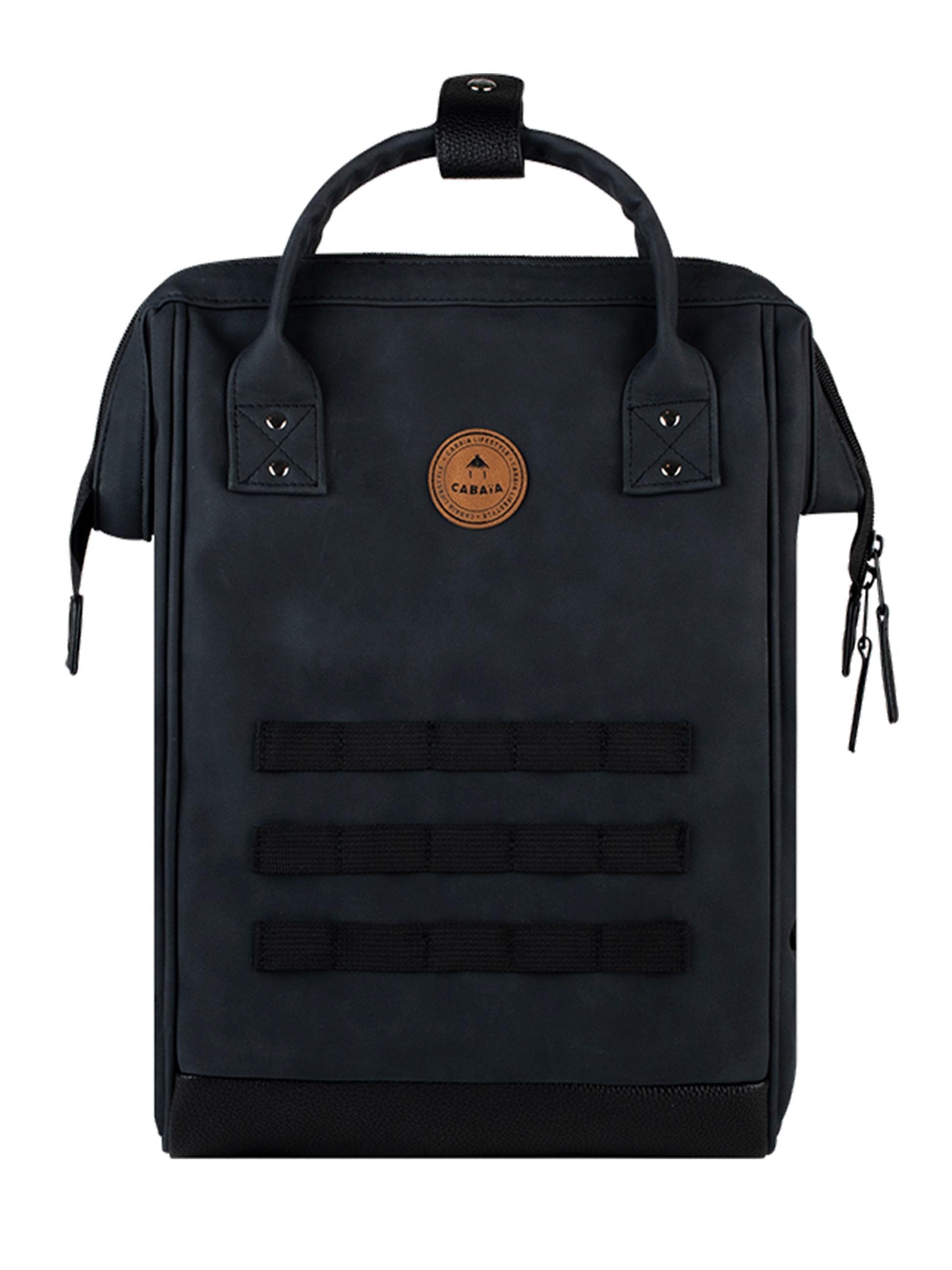 Vordertaschen Tagesrucksack mit austauschbaren CABAIA schwarz M Adventurer Nubuck, Cityrucksack