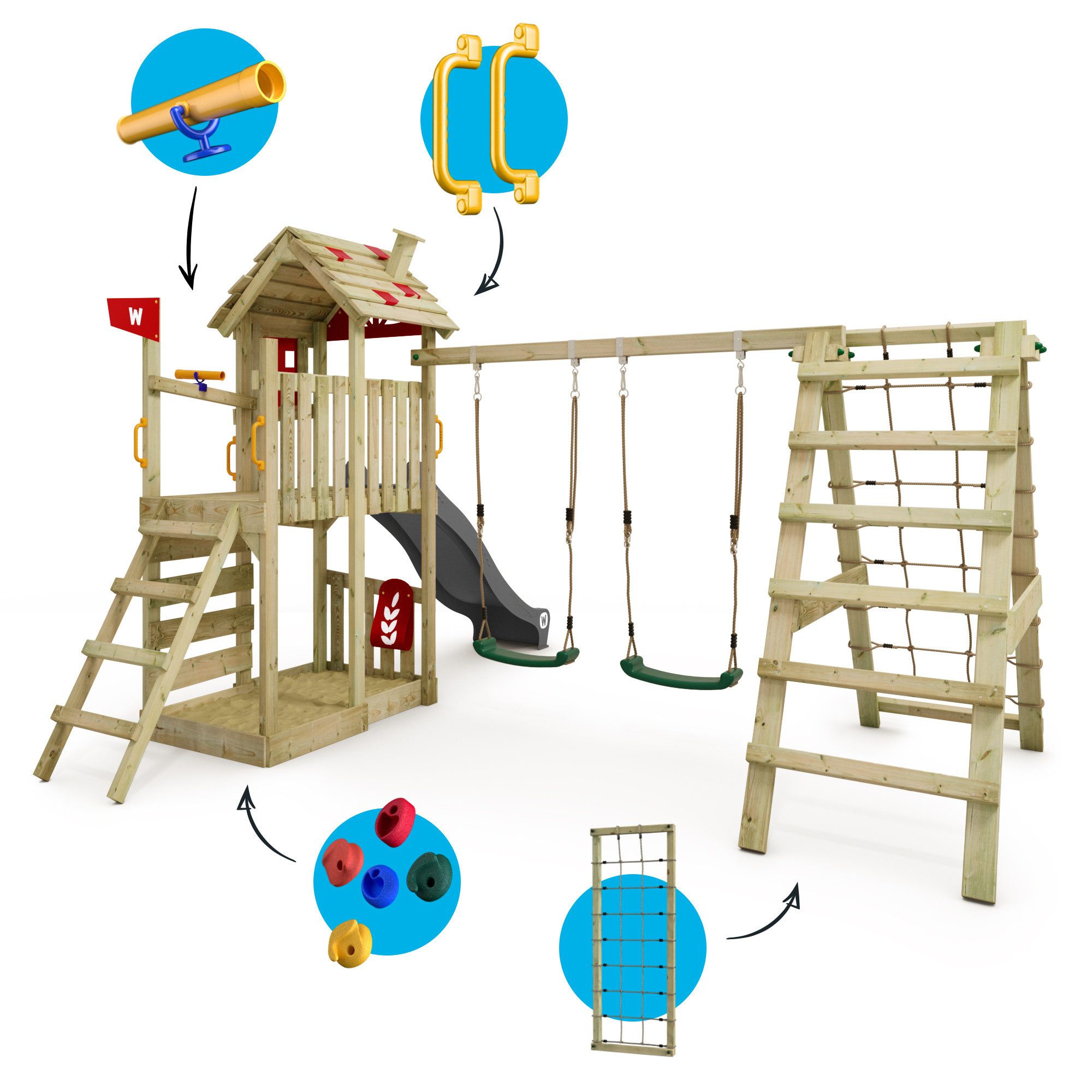 Wickey Spielturm FarmFlyer mit Rutsche, Anbaumodulen günstig online kaufen