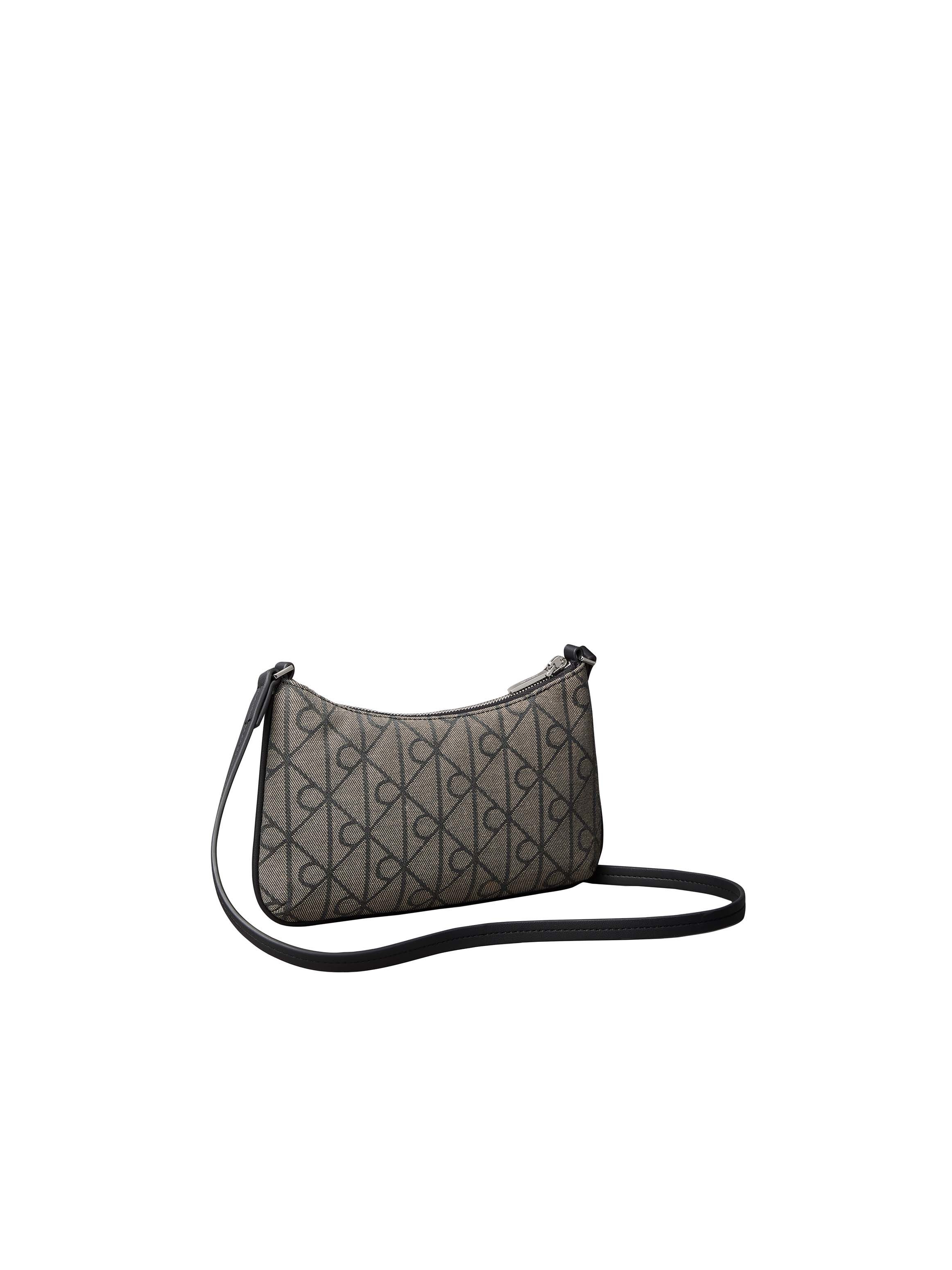 Calvin Klein Mini Bag EMBLEM AOP JACQUARD CONV MINI BA, Umhängetasche, kleine Damen Handtasche mit Logo-Musterung