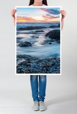 Sinus Art Poster Landschaftsfotografie  Felsenstrand bei Sonnenaufgang 60x90cm Poster
