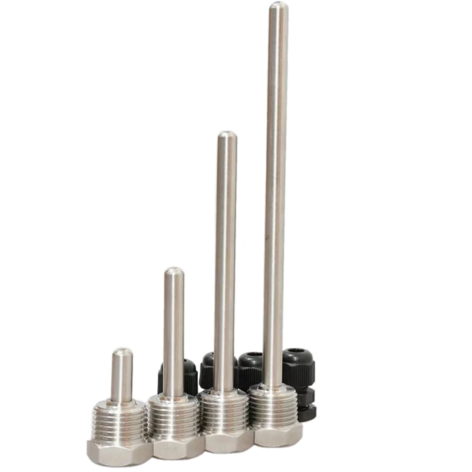 ganz24 Schrauben- und Dübel-Set Edelstahl Tauchhülse mit Kabelverschraubung in 50/100/150/200mm