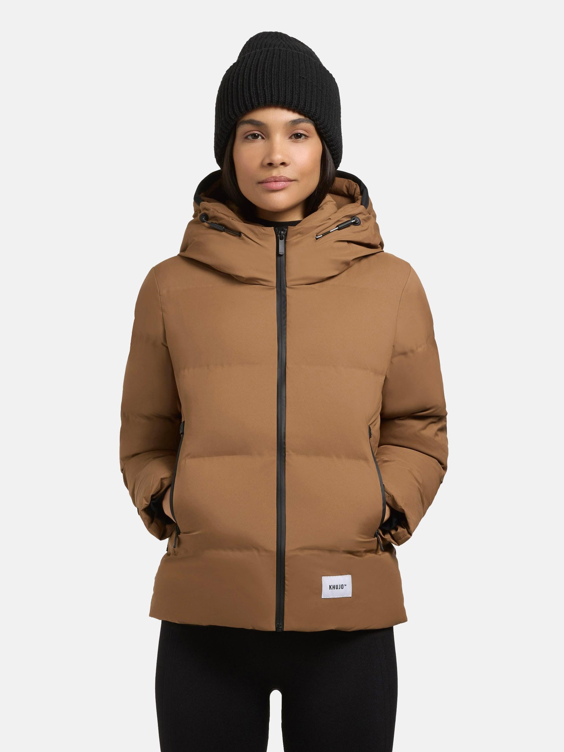 khujo Winterjacke Liev-YM Warme gesteppte Damen Kapuzenjacke