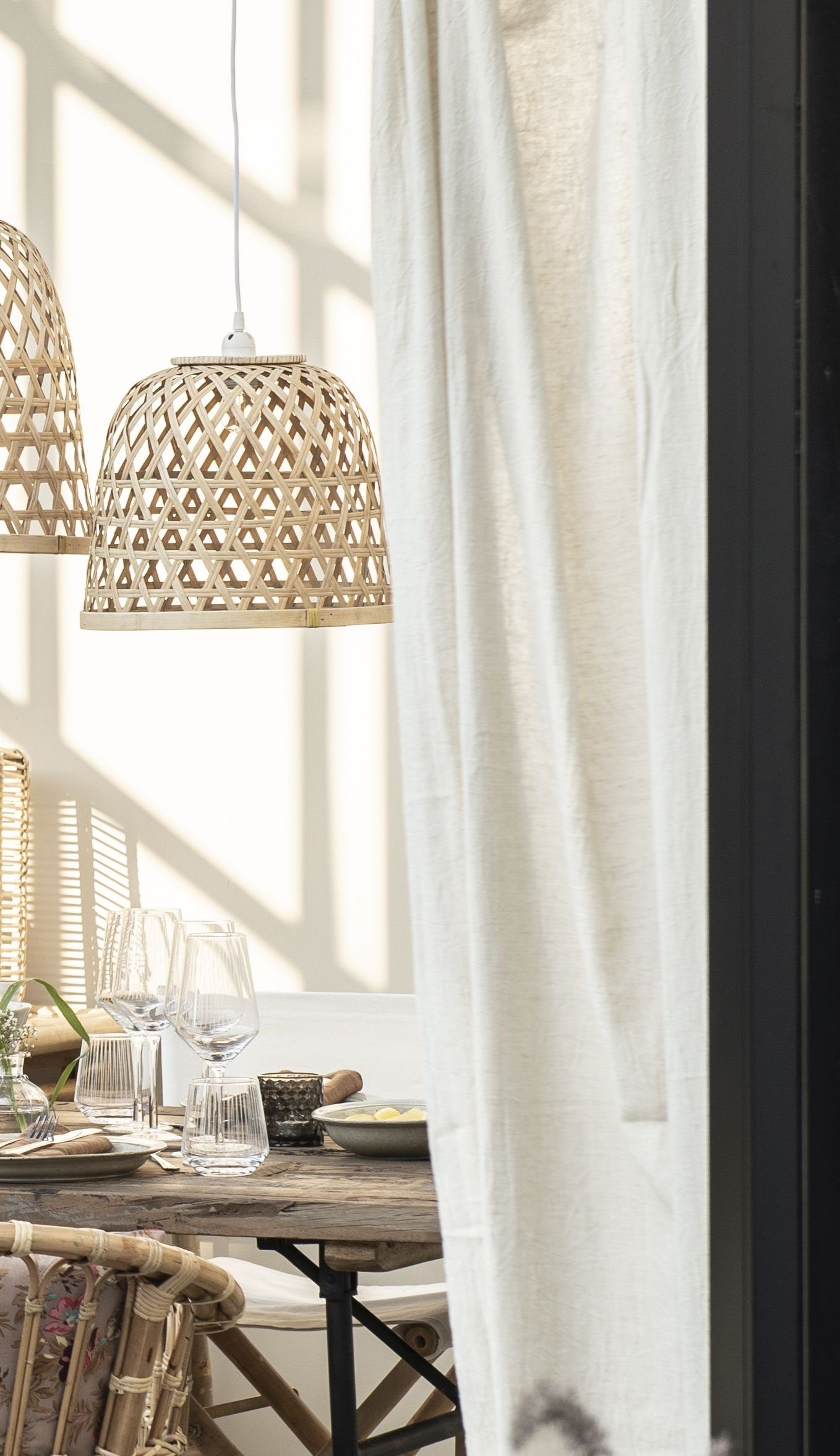 Ib Laursen Hängeleuchte Hängelampe Pendelleuchte Lampe Bambus D 34cm Ib Laursen 3836-14, Fassung E 27, Leuchtmittel ist nich enthalten