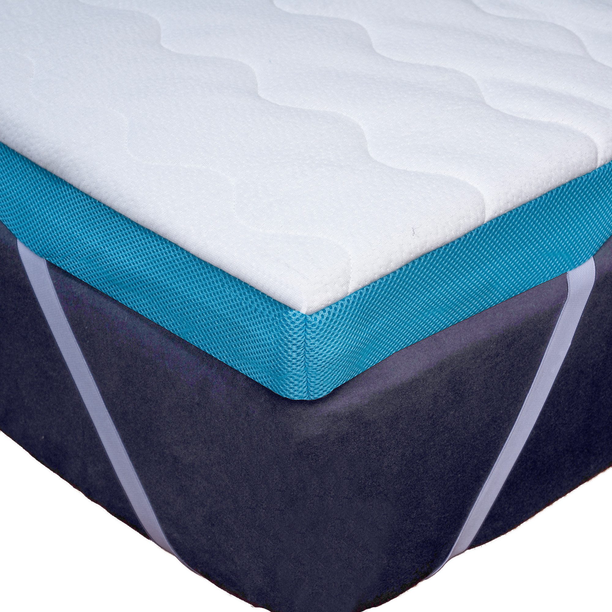 Komfortec, Цилиндр 90/140/180x200 cm, 7.5 cm hoch, H3/H4 mit Gel-Memory, Oeko-TEX & CertiPUR-US Zertifiziert Матрасыtopper für Boxspringbett