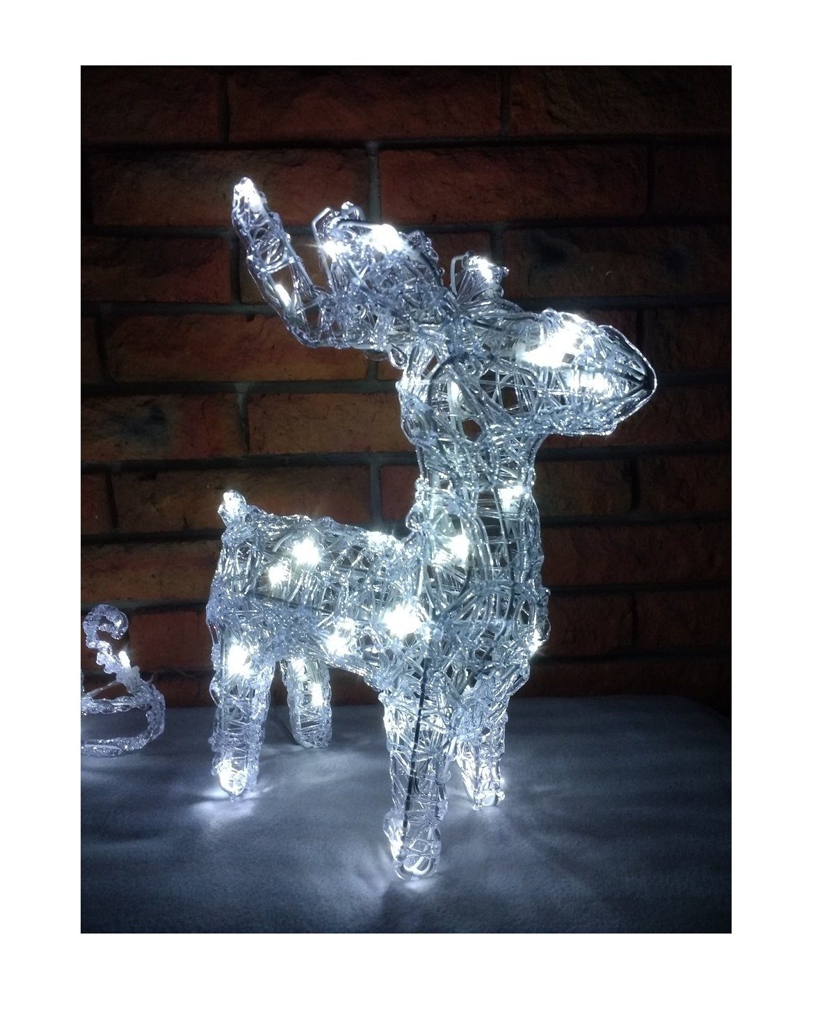 GartenHero Weihnachtsfigur 64 LED Rentier Schlitten IP44 Lichterkette Weihnachten Weihnachtsdeko