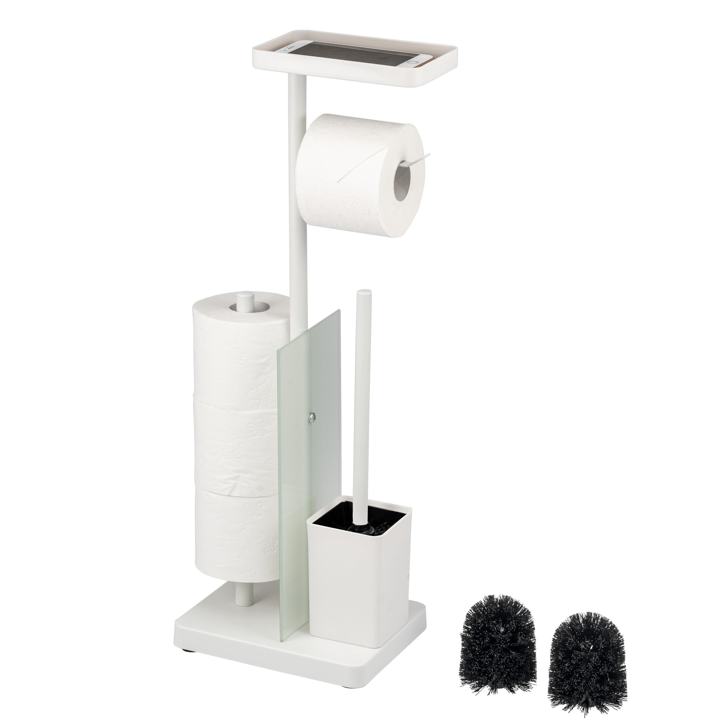 eluno WC-Garnitur 4in1, WC-Bürste, Rollenhalter schwarz oder weiß, (1-tlg)