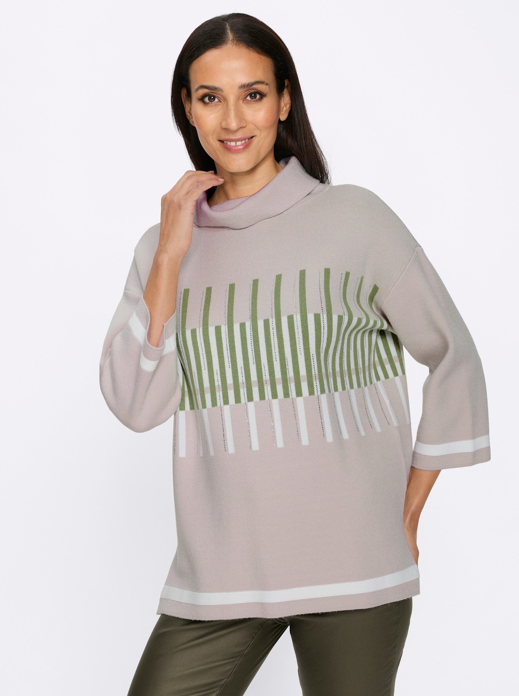 heine Strickpullover Pullover 3/4-Arm Jacquard