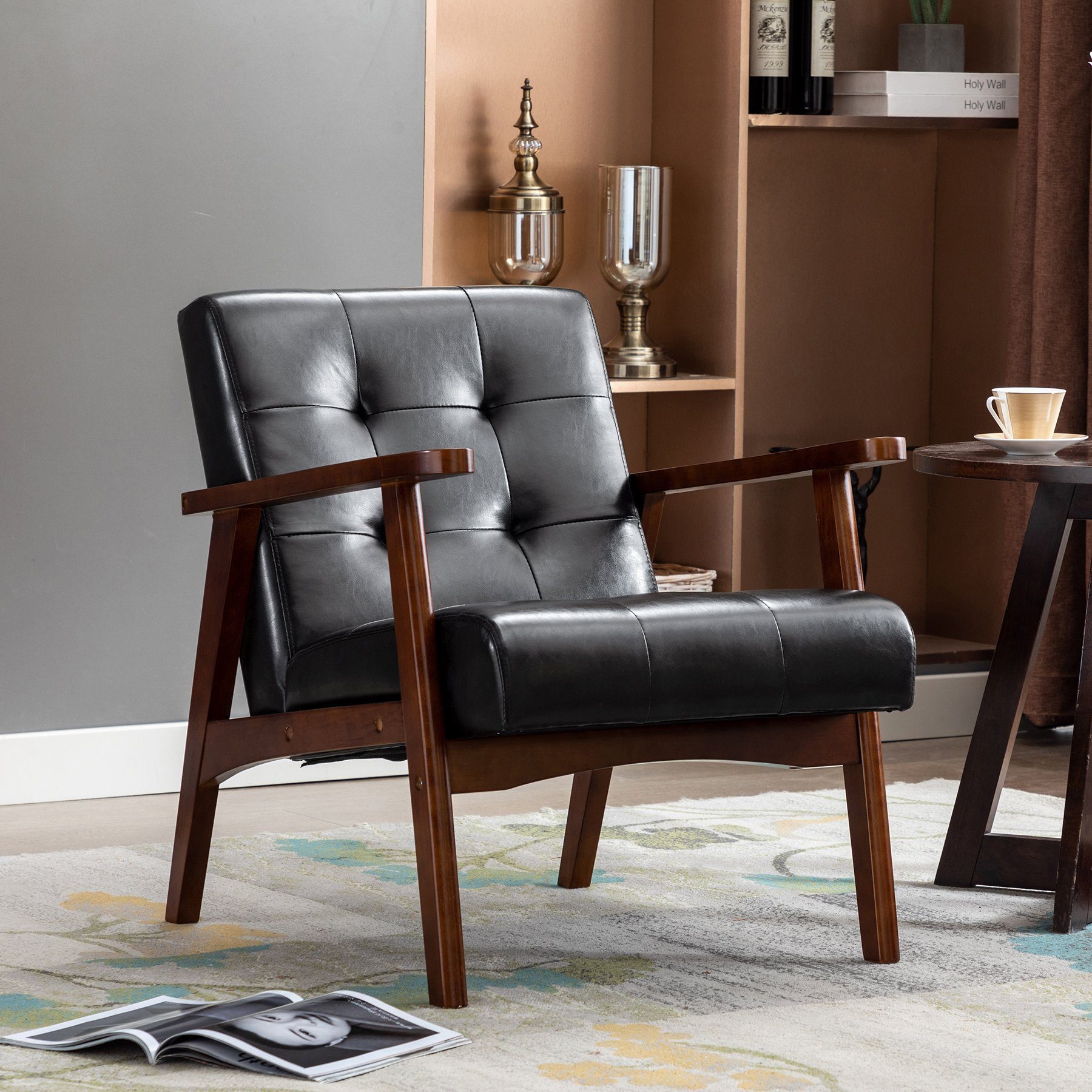 HomeMiYN Ohrensessel Skandinavischer Ohrensessel aus Kunstleder – Eleganz und Komfort – Bild 5 von 5