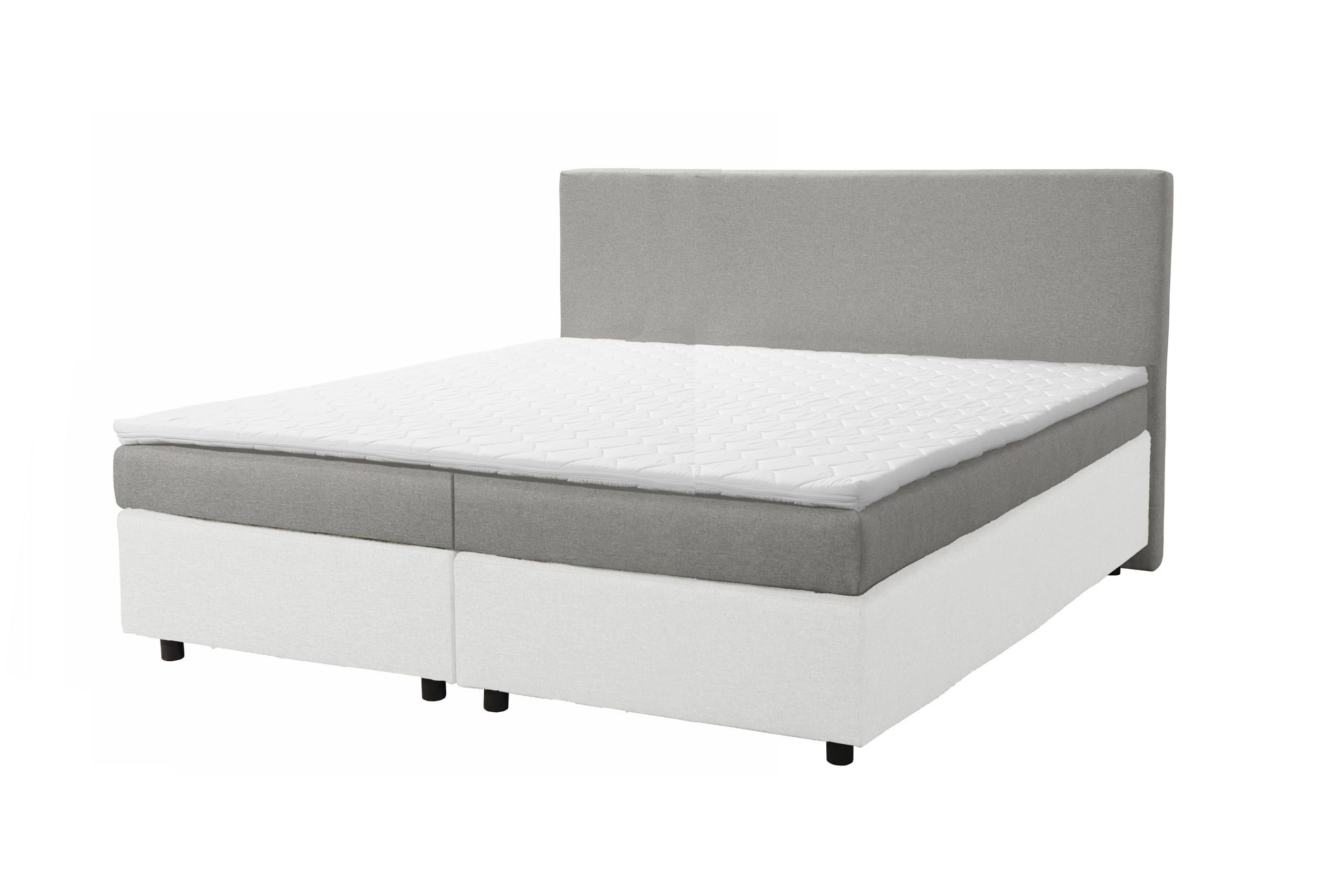 180x200 Bonellfederkern Paxos Bett Grau Küchen-Preisbombe Weiß Boxspringbett Hotelbett Topper 6