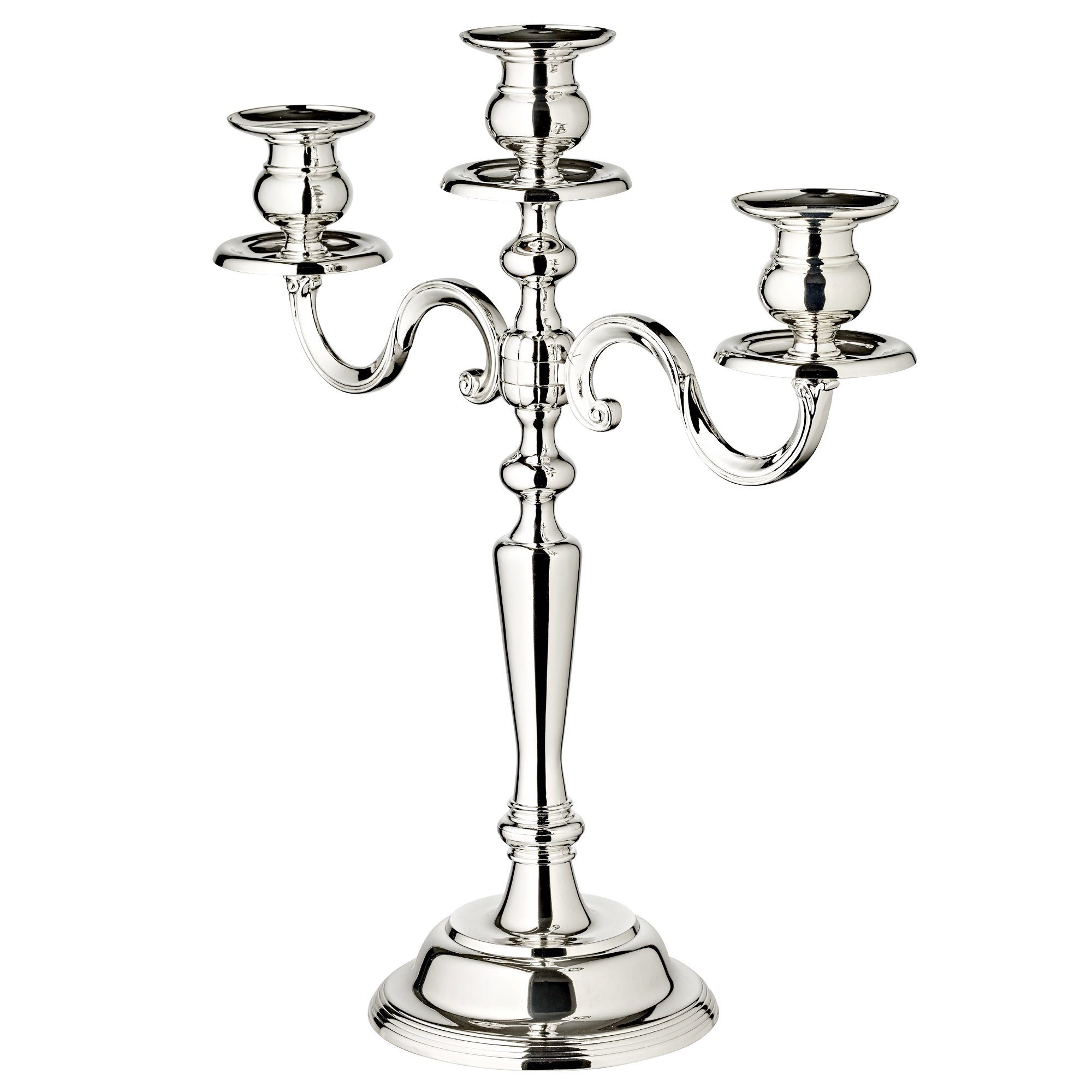 EDZARD Kerzenhalter Regina, Kerzenständer für Stabkerzen, versilbert und anlaufgeschützt, H 36 cm