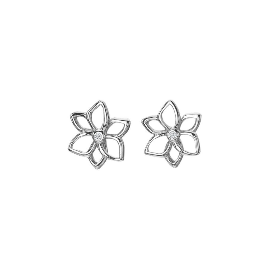 Diamond Ohrring-Set Fine silver earrings with s Flowers Amulets DE711