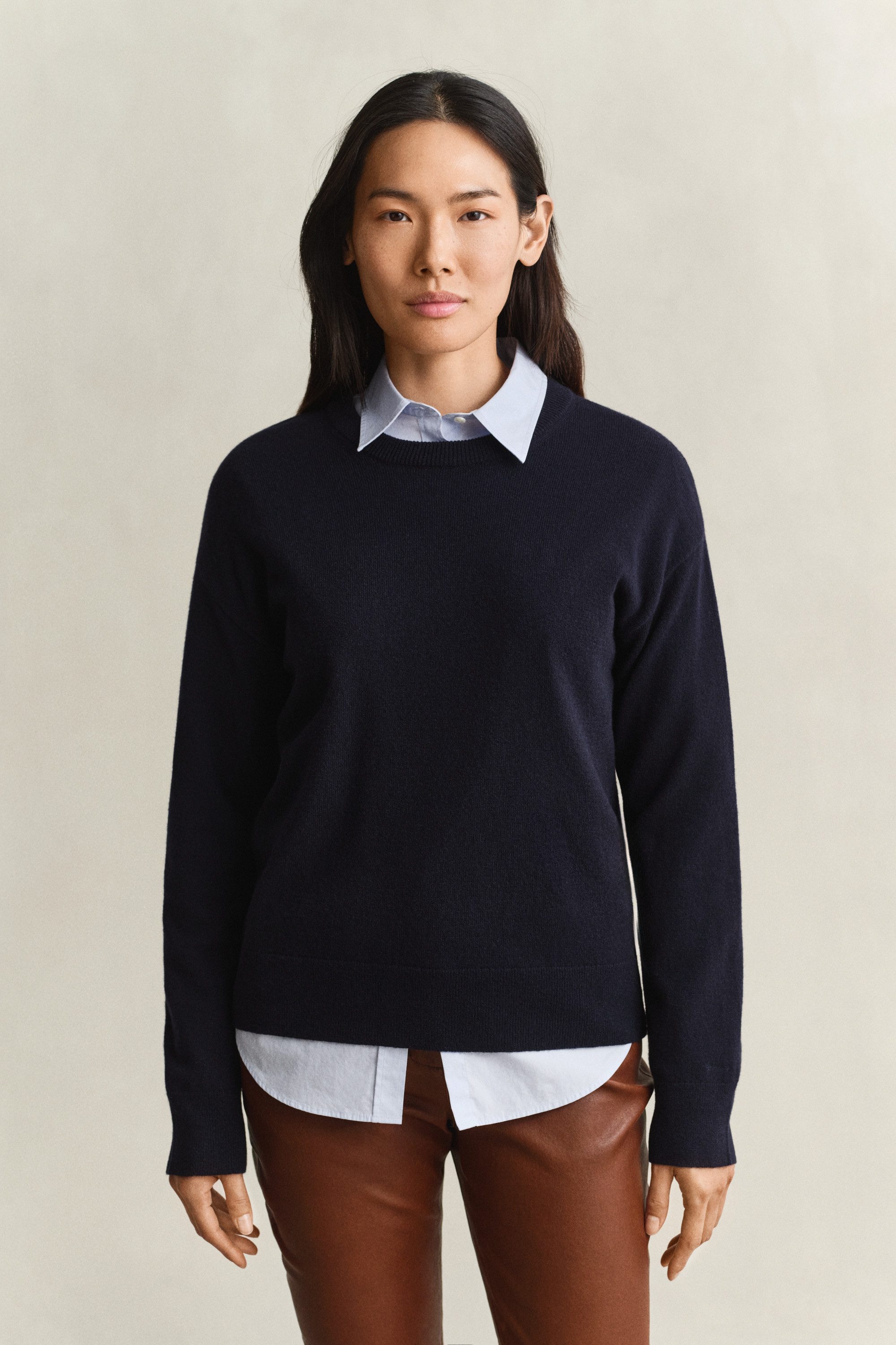 Gant Strickpullover SUPERFINE LAMBSWOOL C-NECK aus feiner Wolle