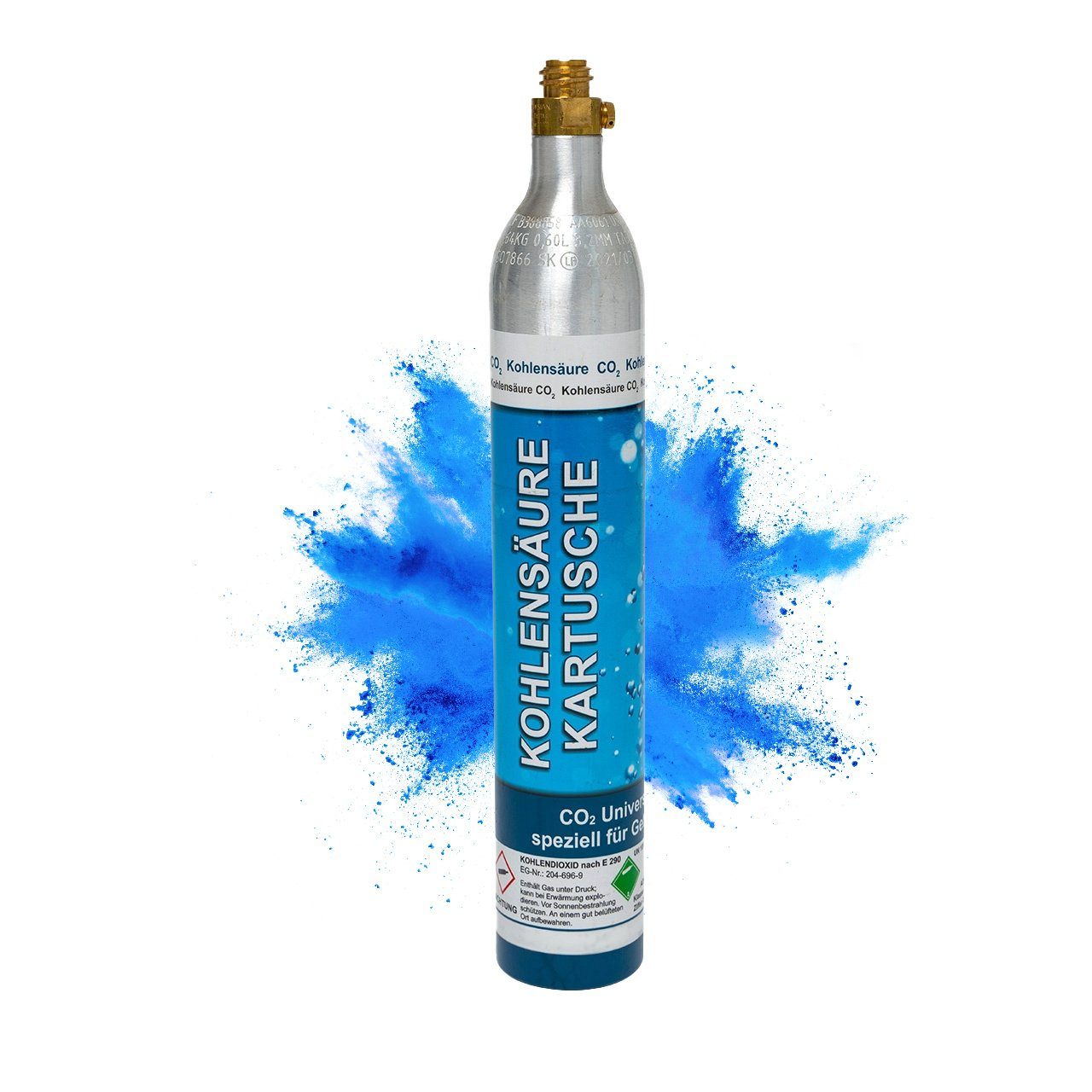 BlueCraft CO₂-Zylinder CO2-Kartusche Soda 425g für je bis zu 60 Liter Sprudel Wasser, 1 St., abgefüllt in Deutschland - geeignet für SodaStream Wassersprudler