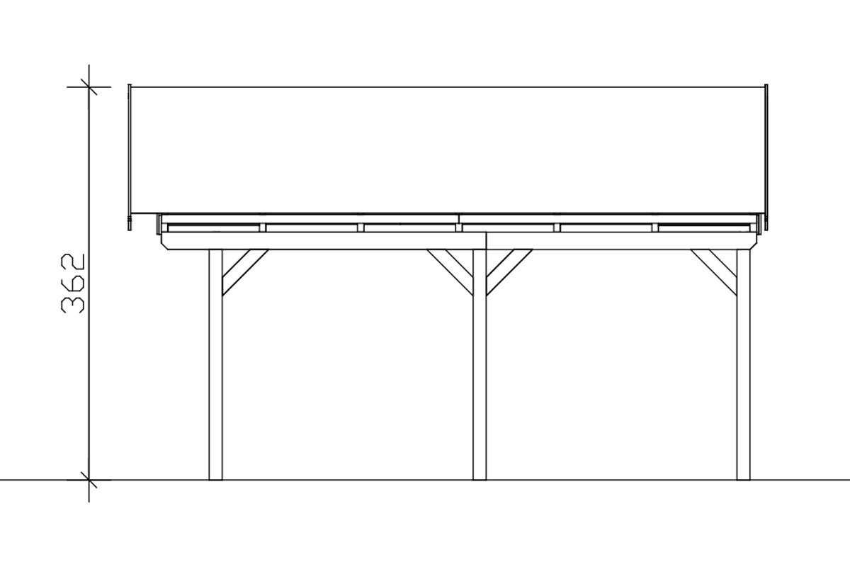 Skanholz Doppelcarport Fichtelberg, Einfahrtshöhe, cm mit BxT: Dachlattung 574 618x566 cm